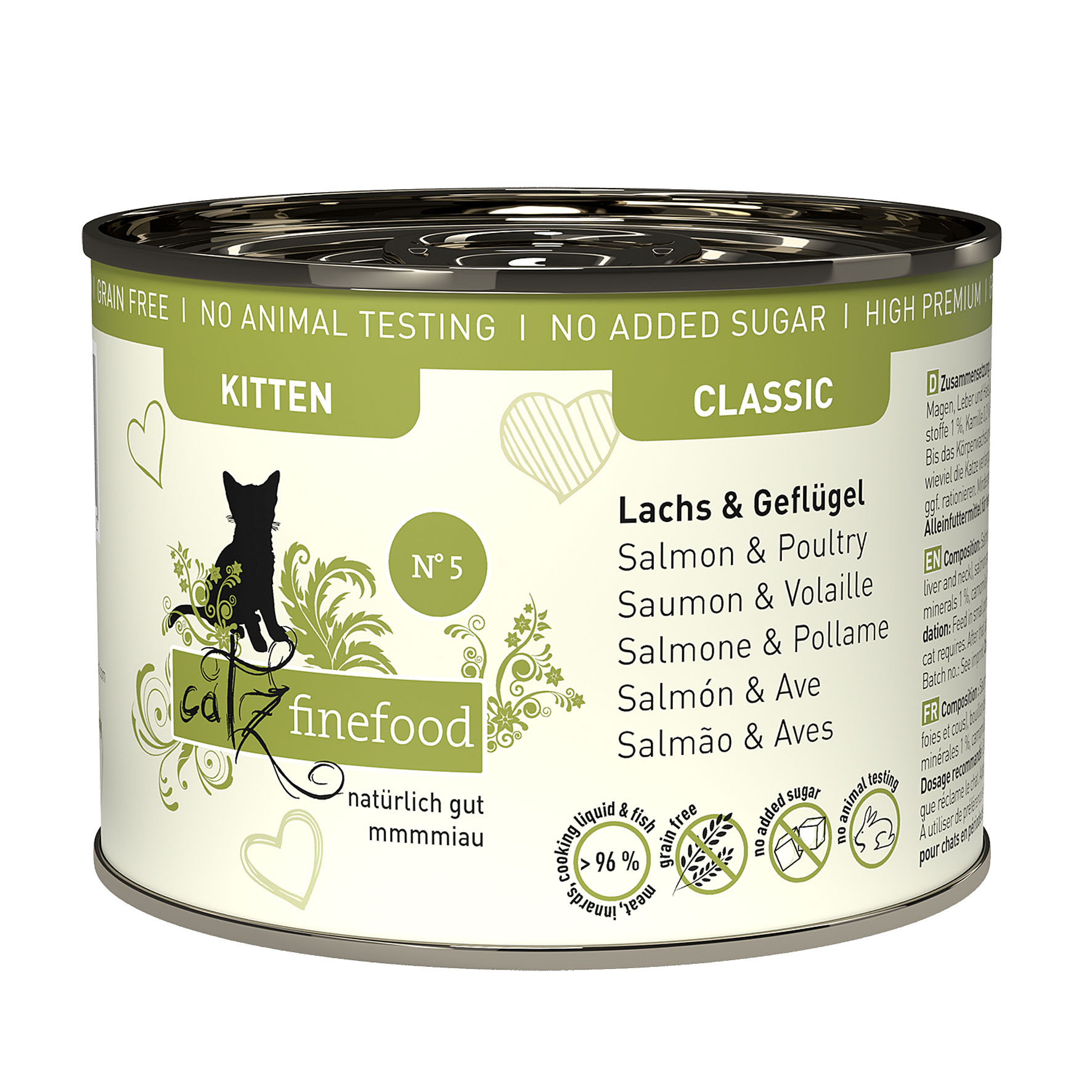 Catz Finefood Kitten No. 05 avec saumon & volaille, 200g