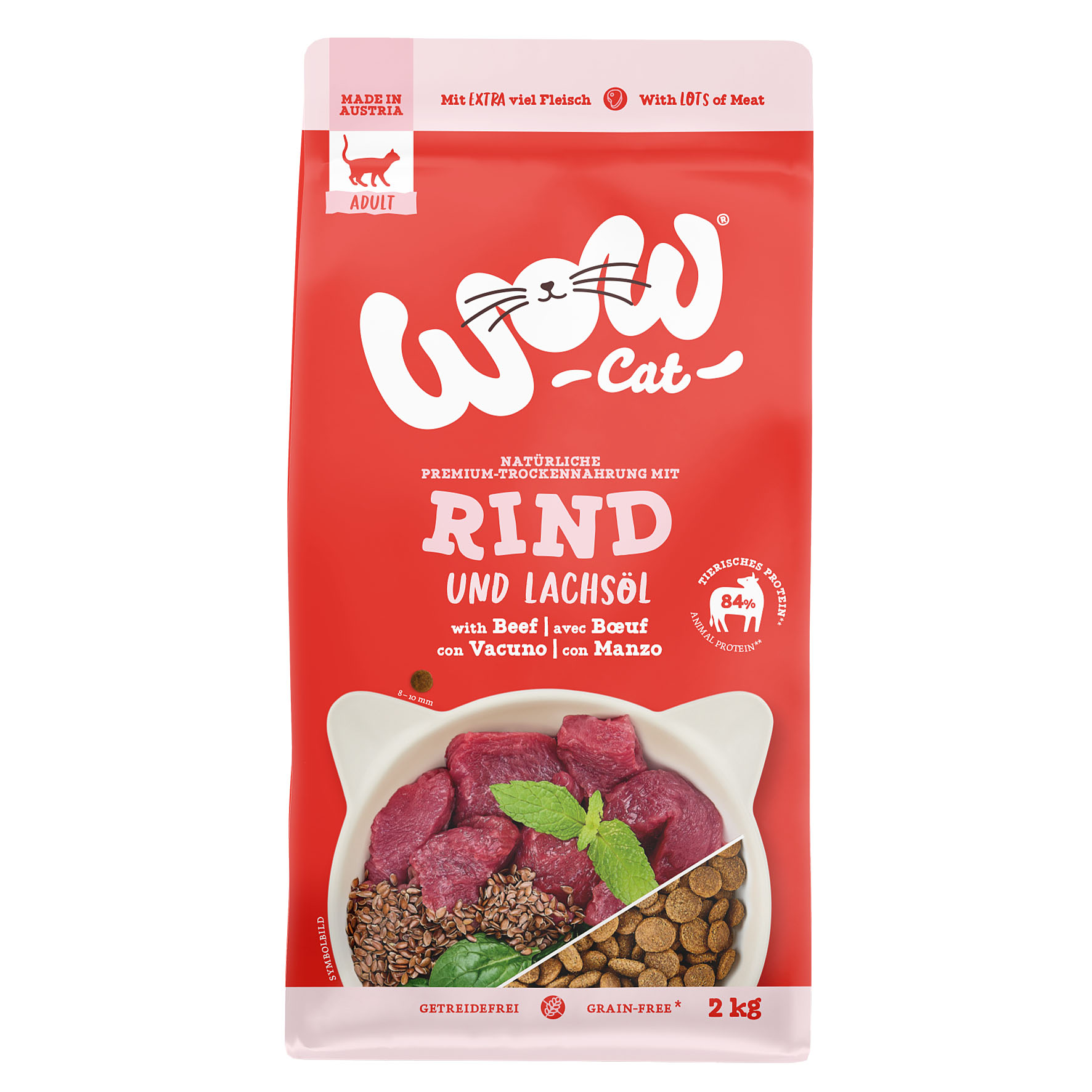 WOW Cat Adult mit Rind, 2kg