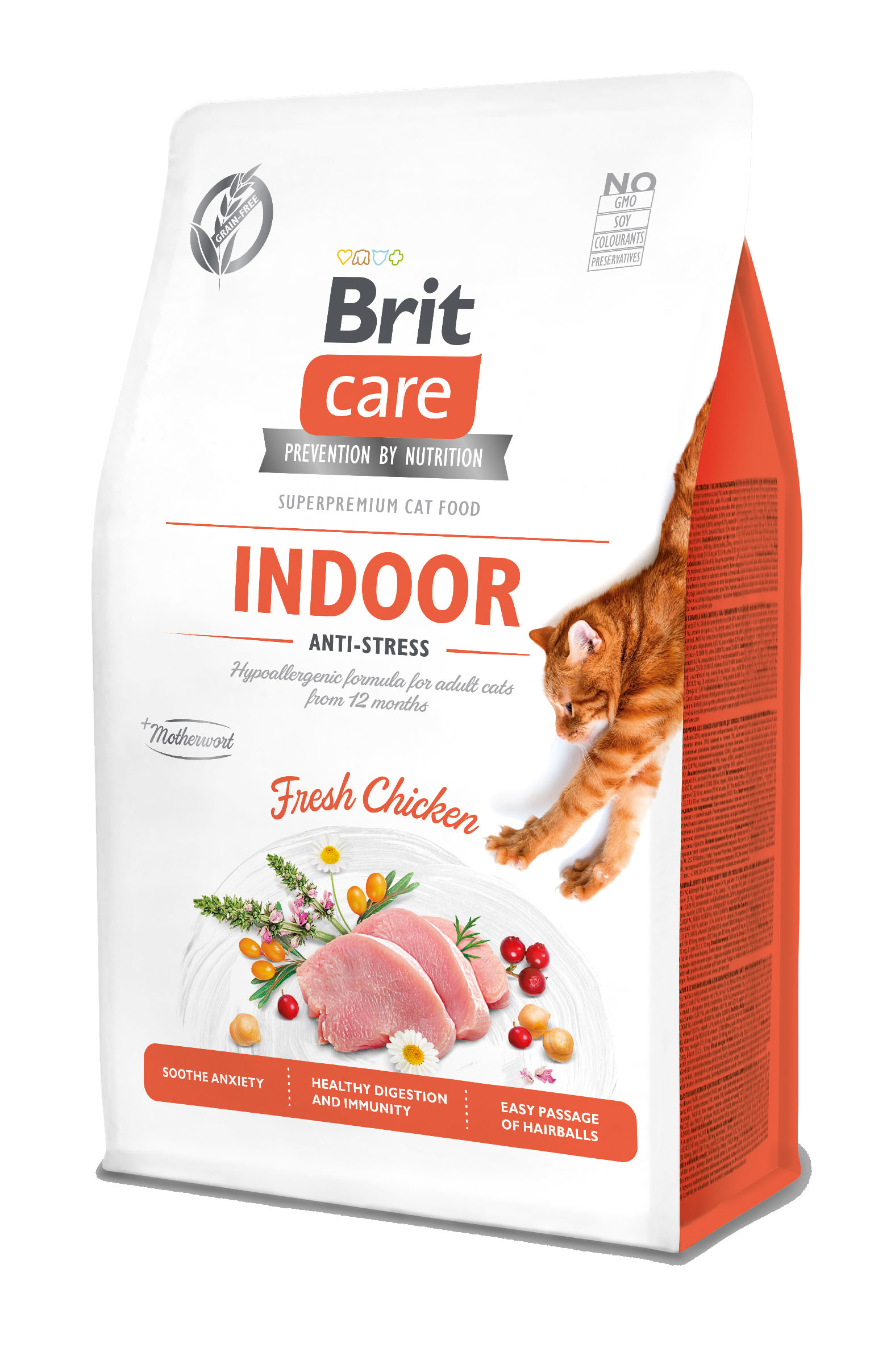 Brit Care Cat Adult Indoor Anti-Stress - Pollo, croccantini per gatti