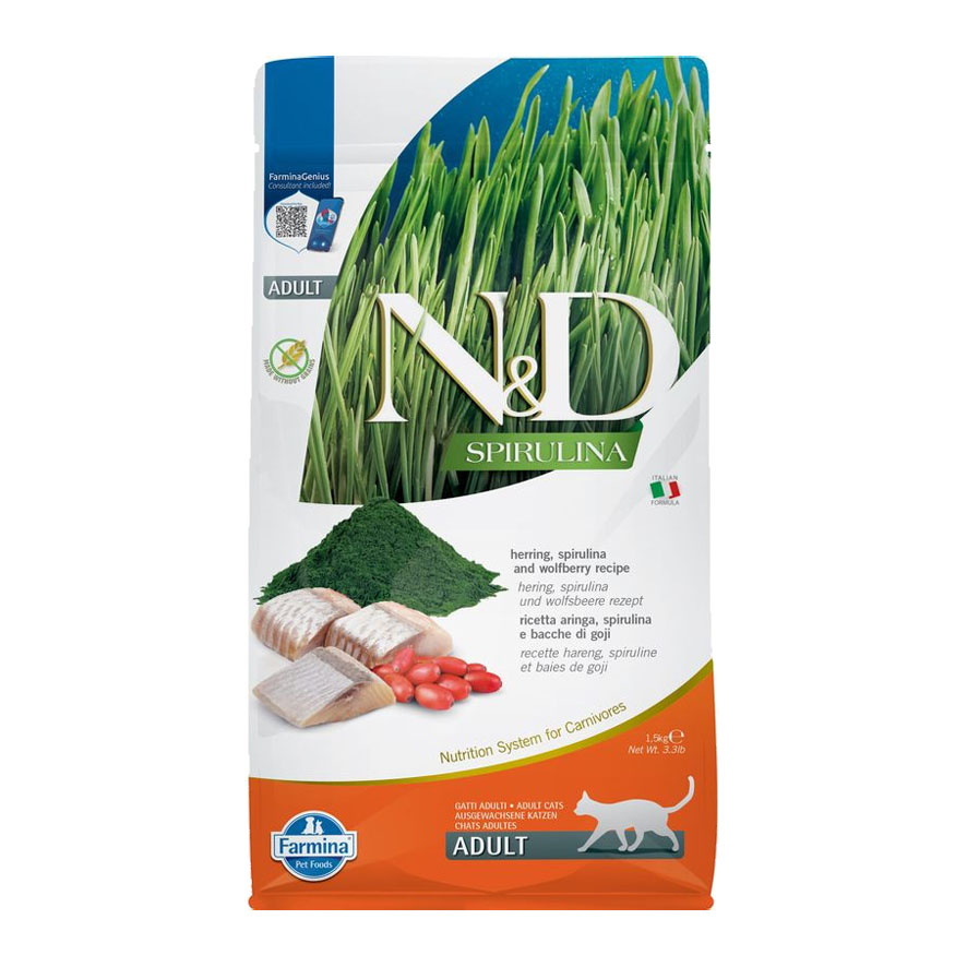 Farmina Cat Spirulina Hering, Spirulina und Wolfsbeeren ADULT, 1.5kg