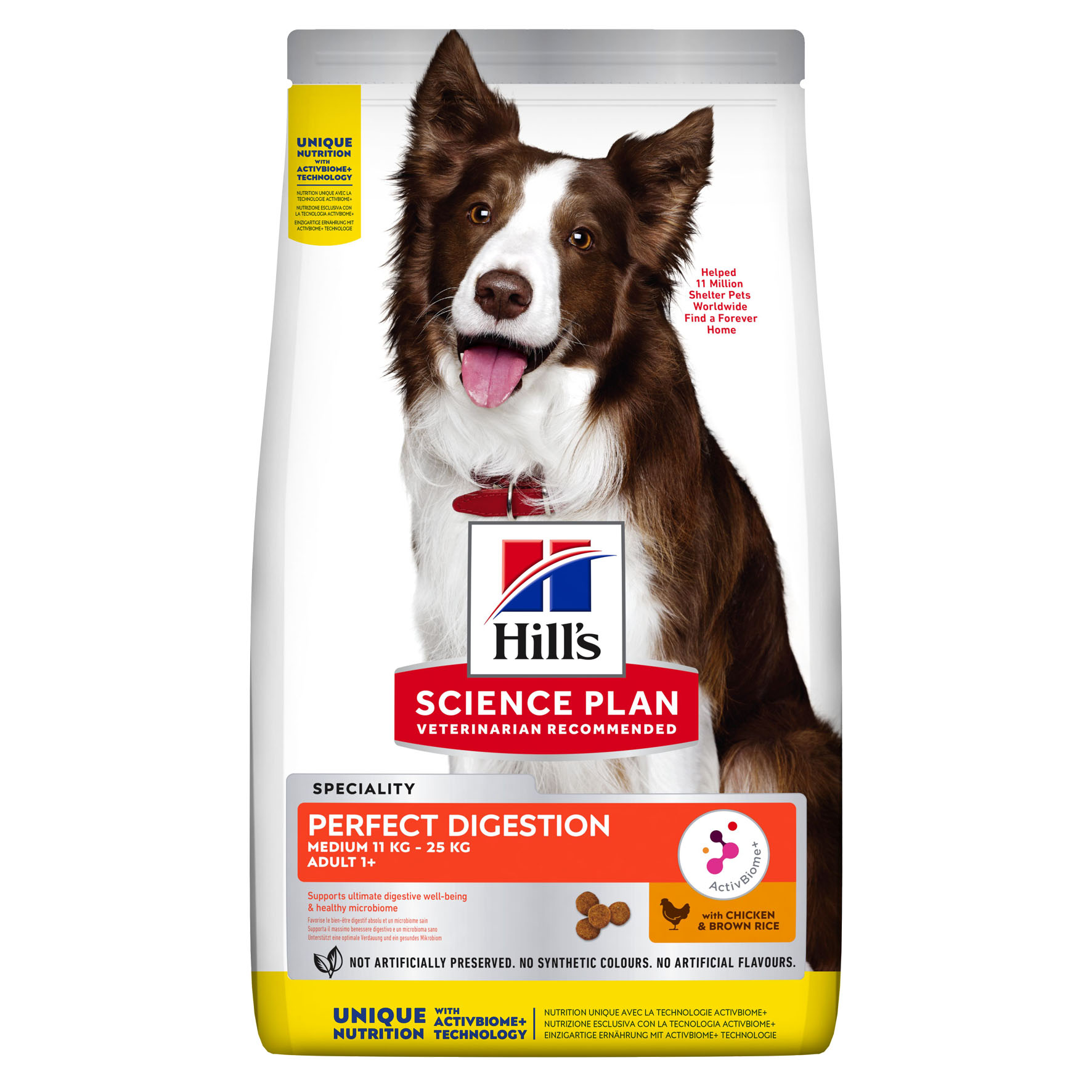 Hill’s Dog Adult 1+ pour les races moyennes (11–25 kg) au poulet et au riz brun, 14 kg