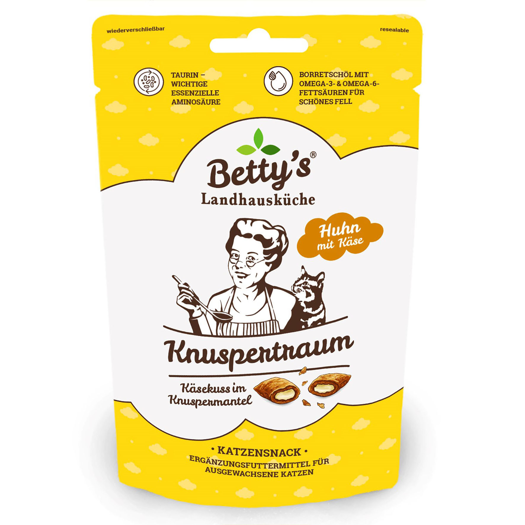  Betty’s Landhausküche Knuspertraum - Poulet & Fromage, friandise pour chat, 50 g