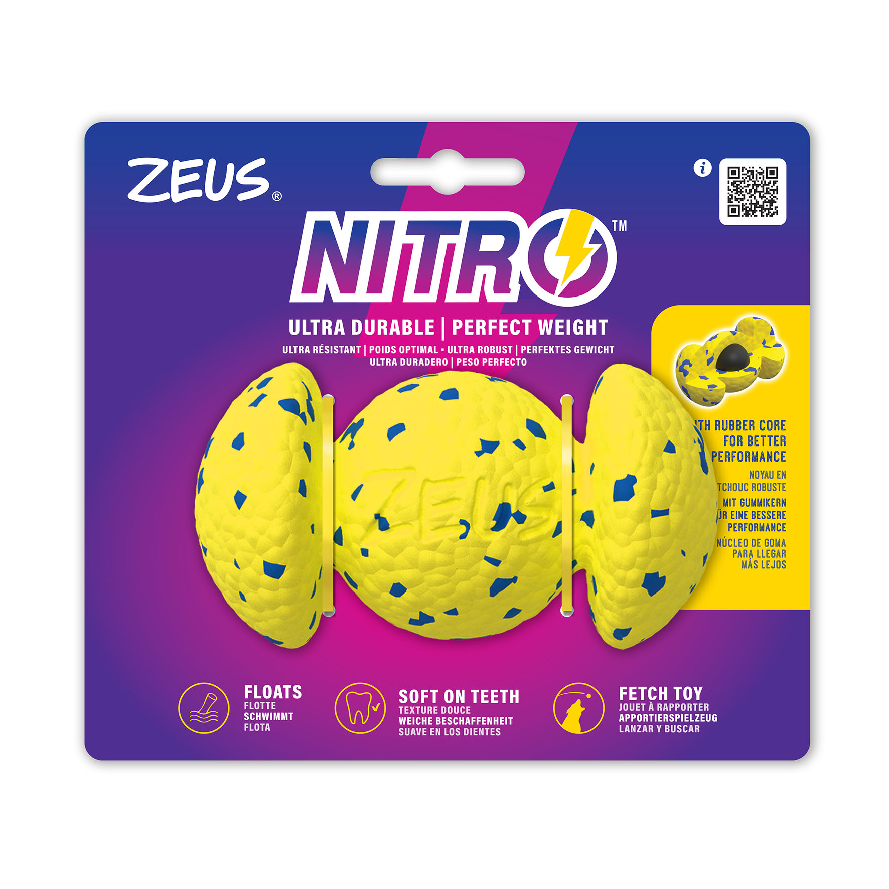 Zeus Nitro Grip Ball, 12.4cm, gelb