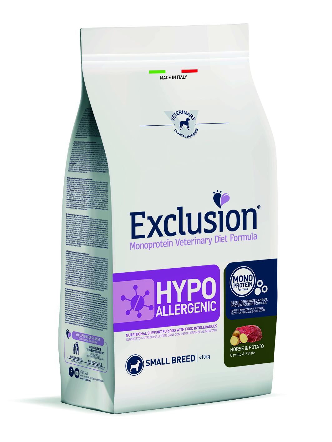 Exclusion HYPOALLERGENIC VET Adult Small Breeds Pferd & Kartoffeln, 2kg