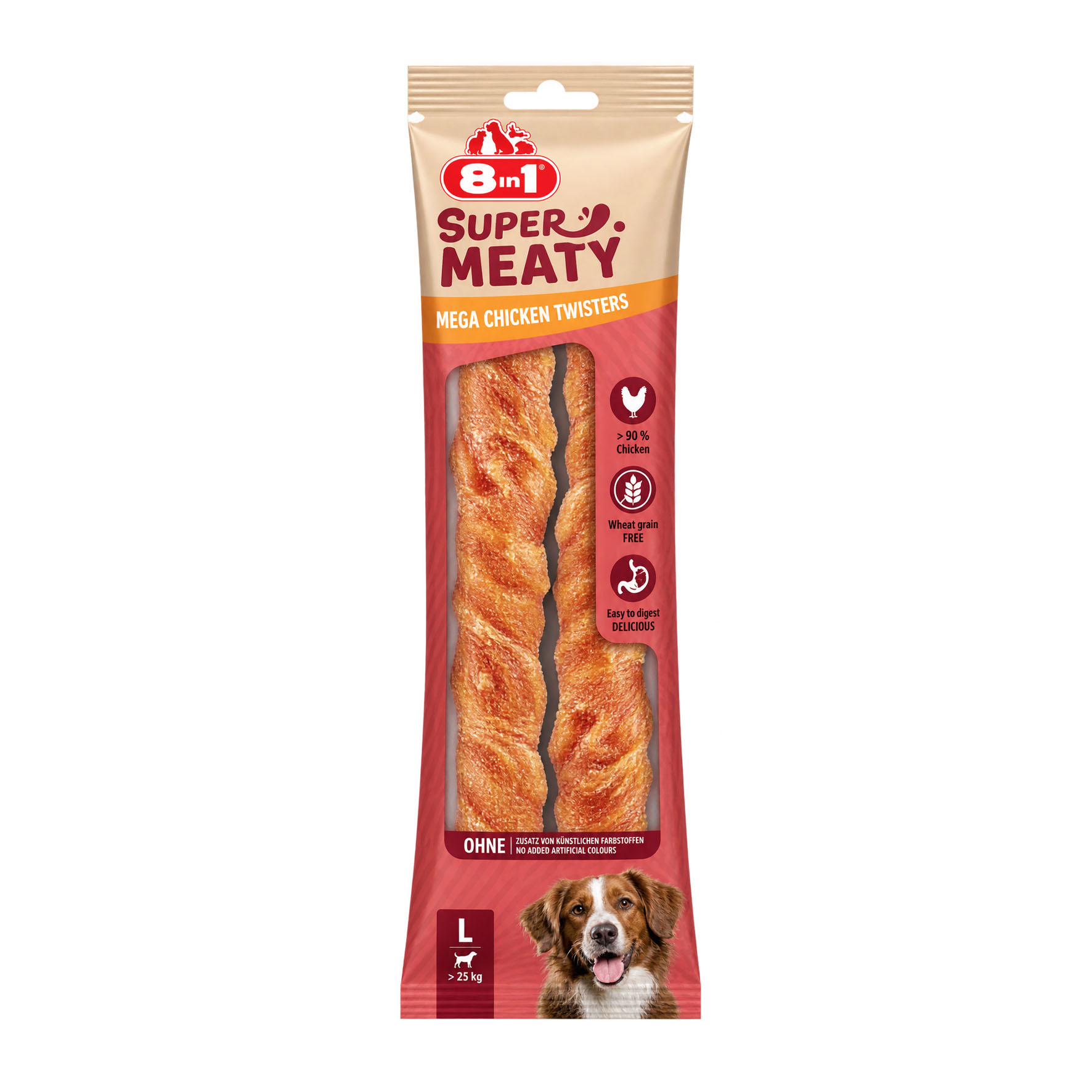 8in1 Super Meaty Chicken Twists L, Hundesnacks, 2Stk.