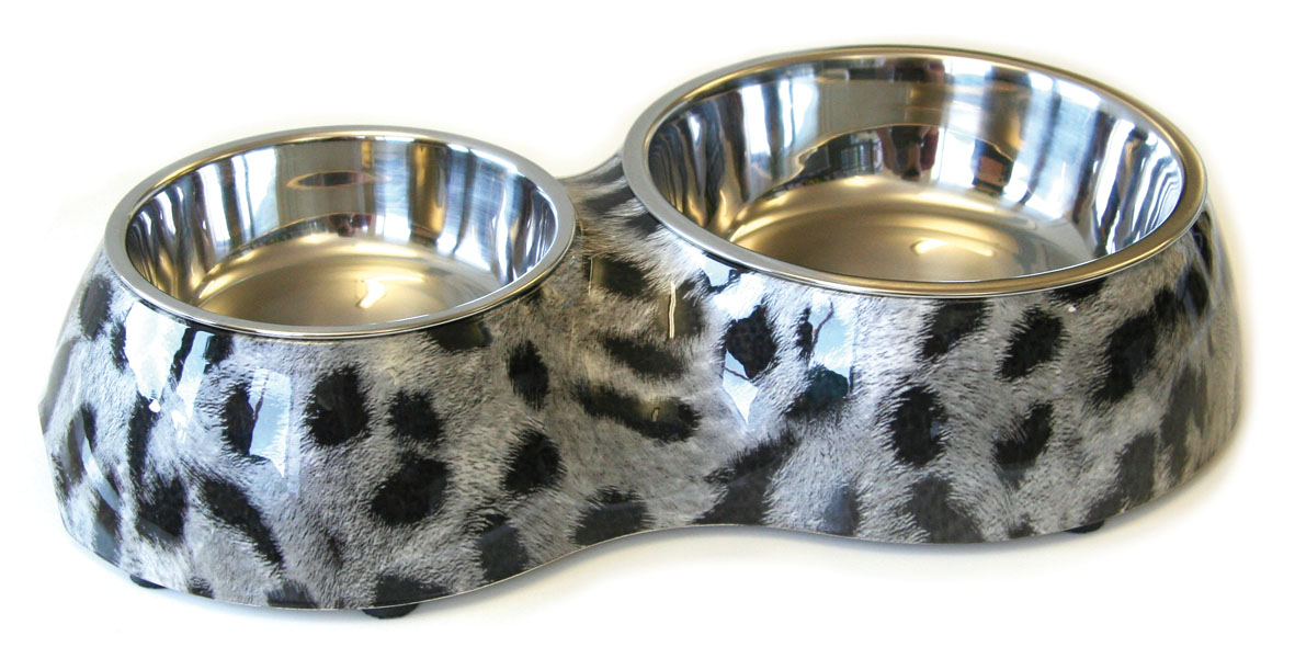 swisspet écuelle double en mélamine Leopard