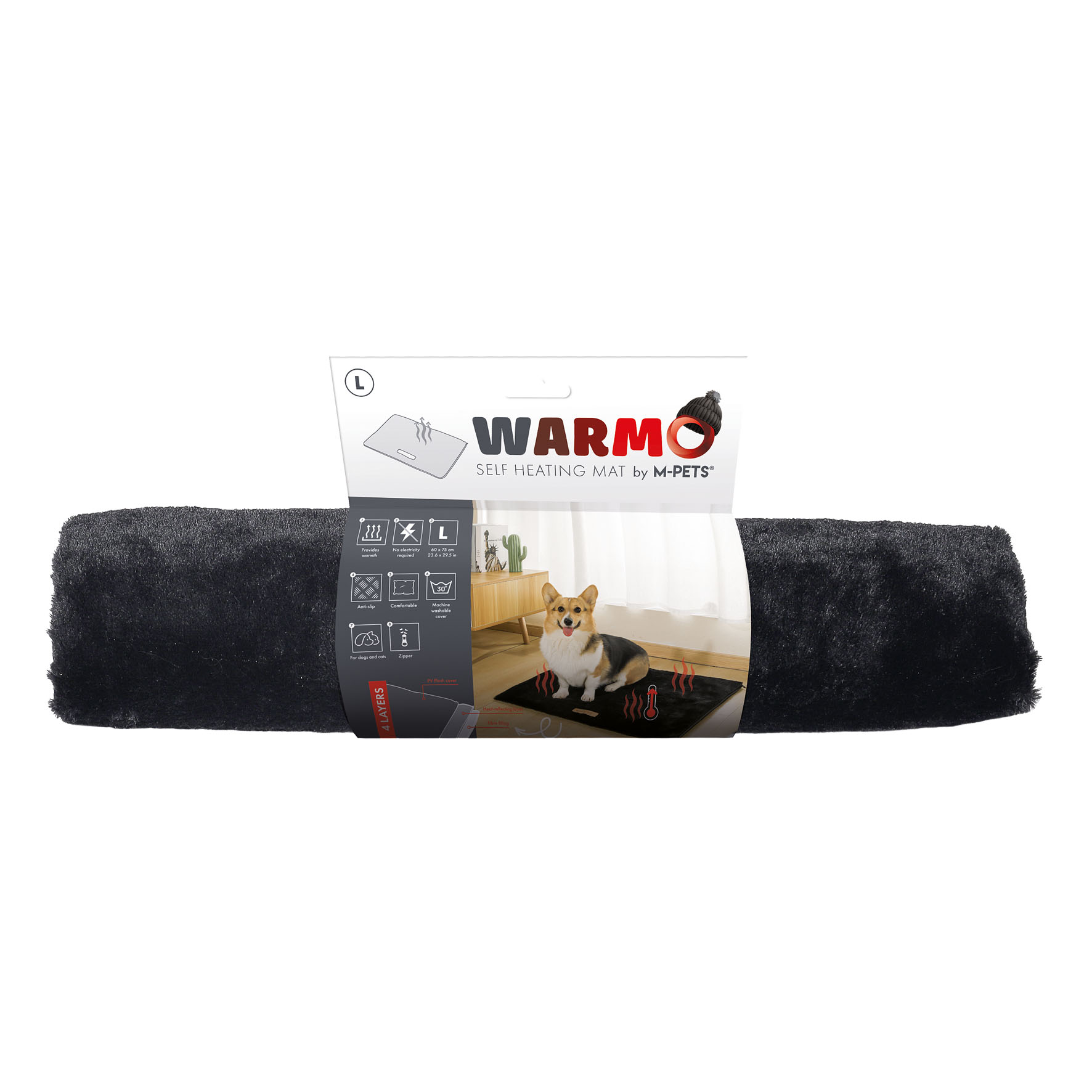 M-Pets selbstwärmende Hunde- & Katzenmatten, L, 60x75cm