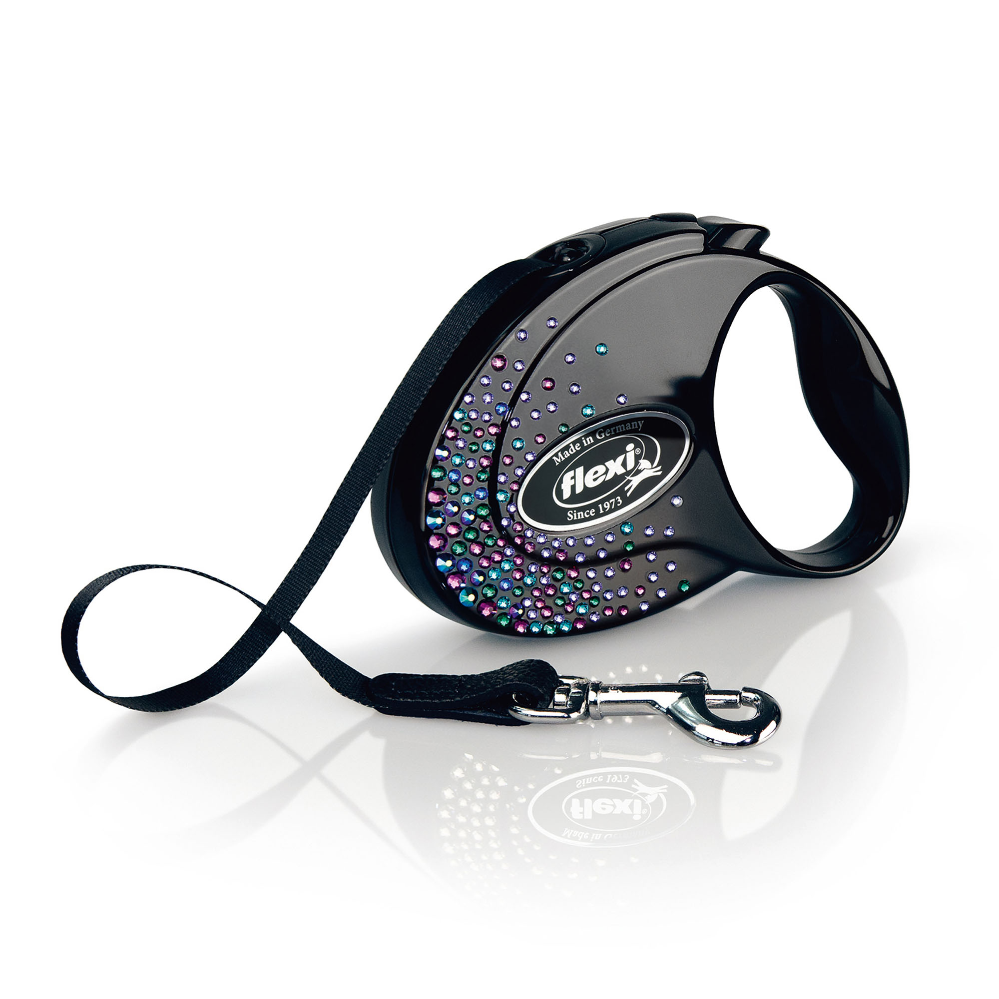 Flexi Glam Splash Mystic Gurt-Rollleine S, Onyx-Black, 3m