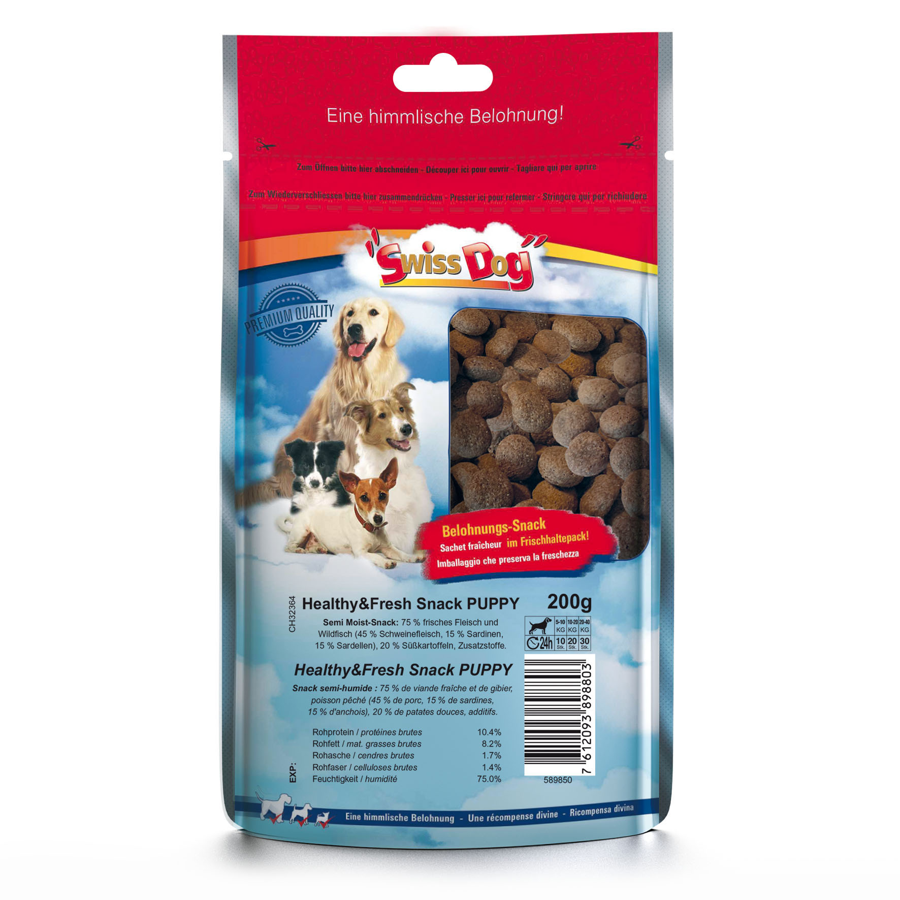 SwissDog Healthy&Fresh Snack Puppy, 200g