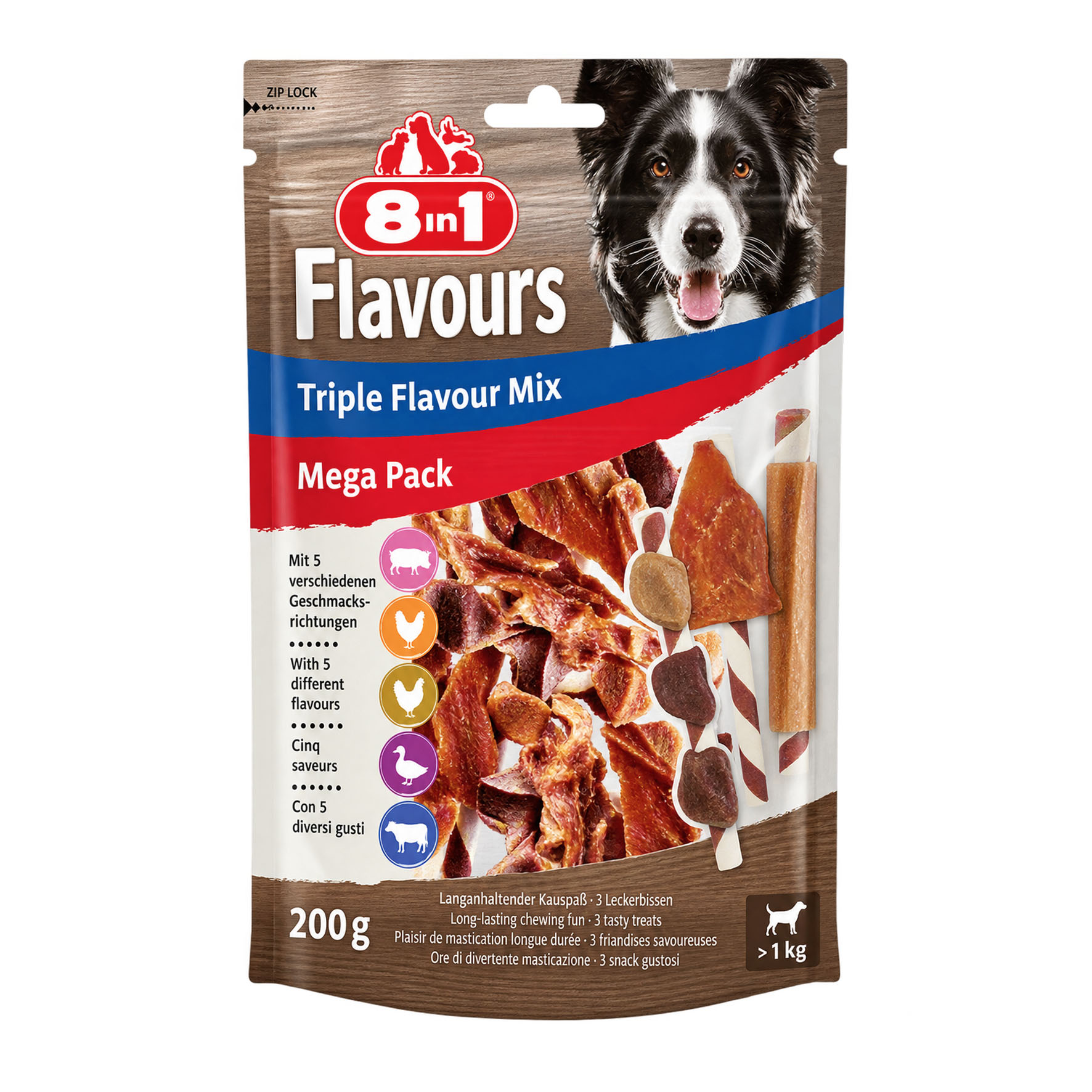 8in1 Triple Flavour Mix, Hundesnacks, 200g