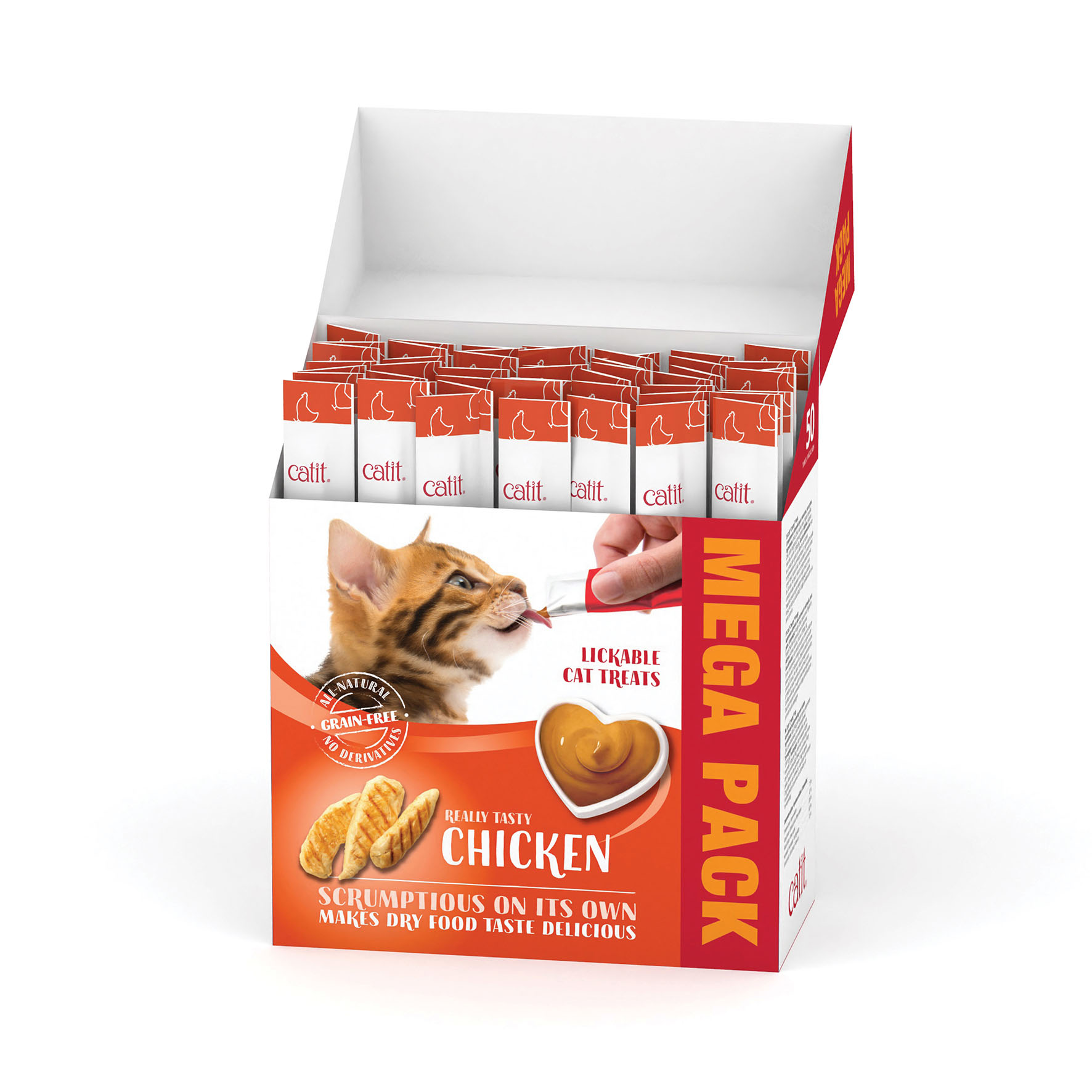 Catit Creamy - Poulet MEGA PACK, friandise pour chat, 50 × 10 g