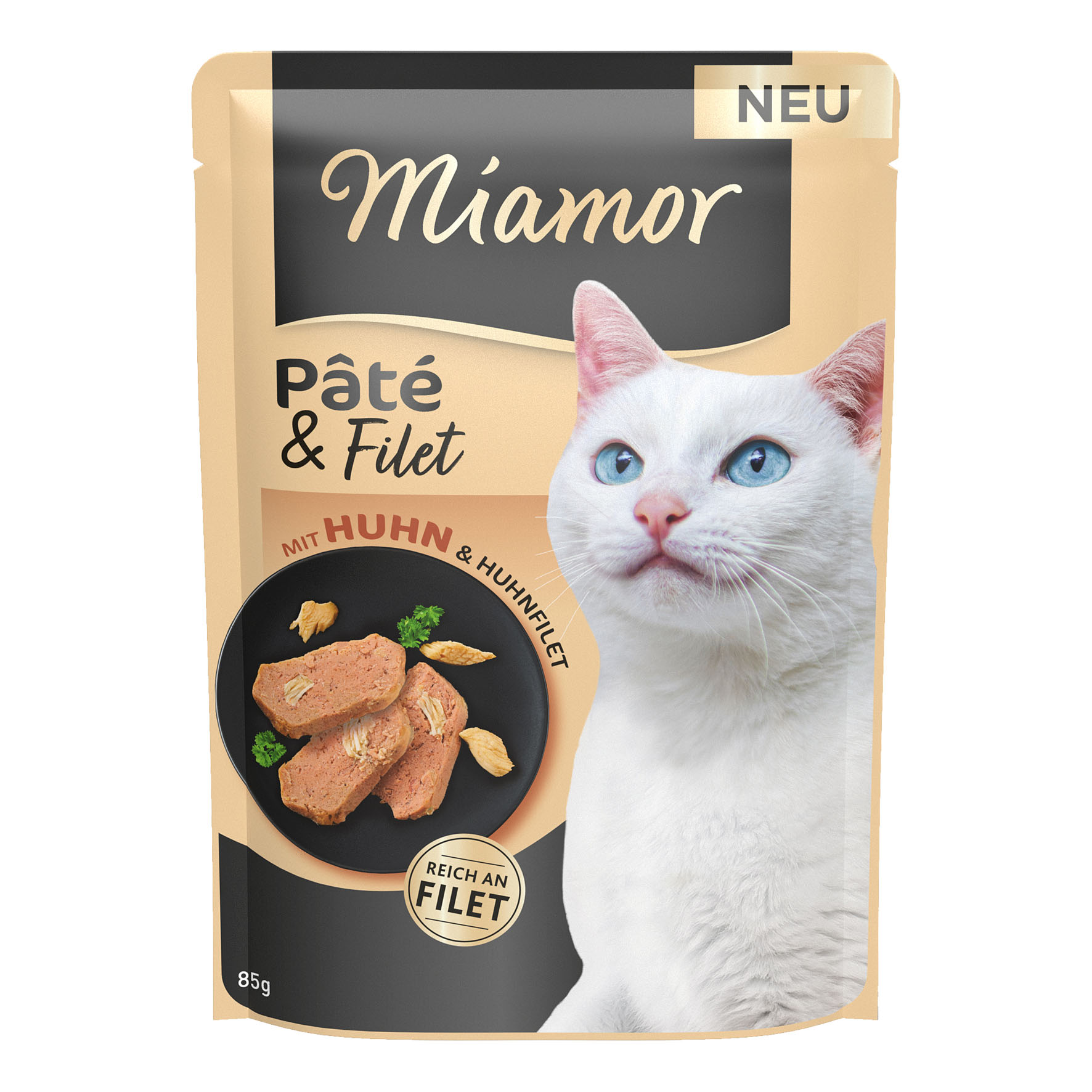 Miamor Pate und Filet Pâté mit Huhn und Huhnfilet,  Frischebeutel, 85g