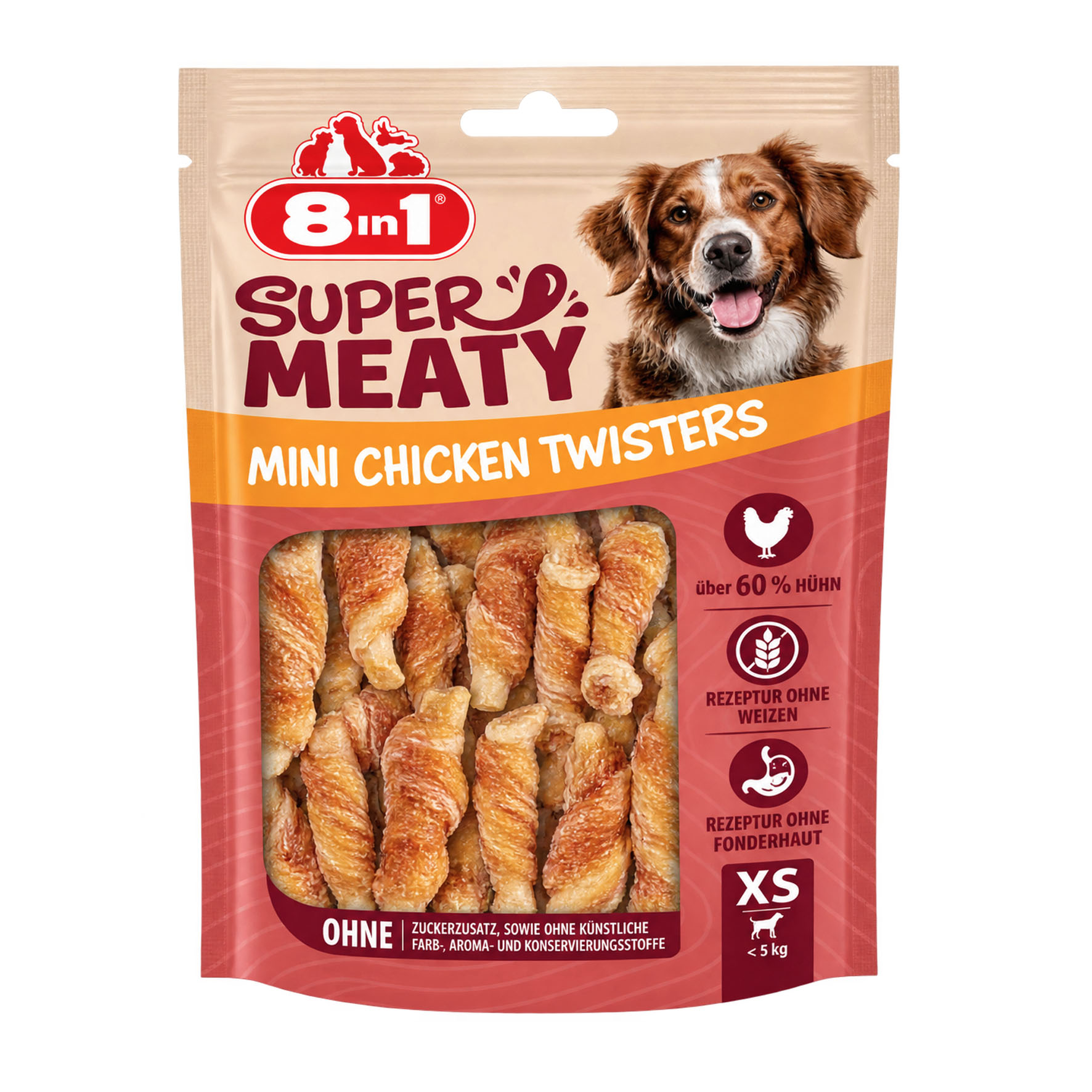 8in1 Super Meaty Chicken Twists XS, Hundesnacks, 108g