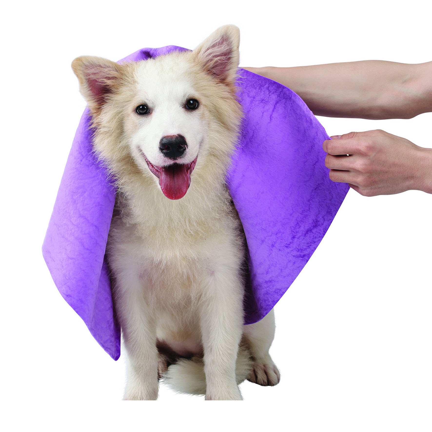 Serviette de bain M-Pets pour chiens et chats, 64 × 43 cm, violette