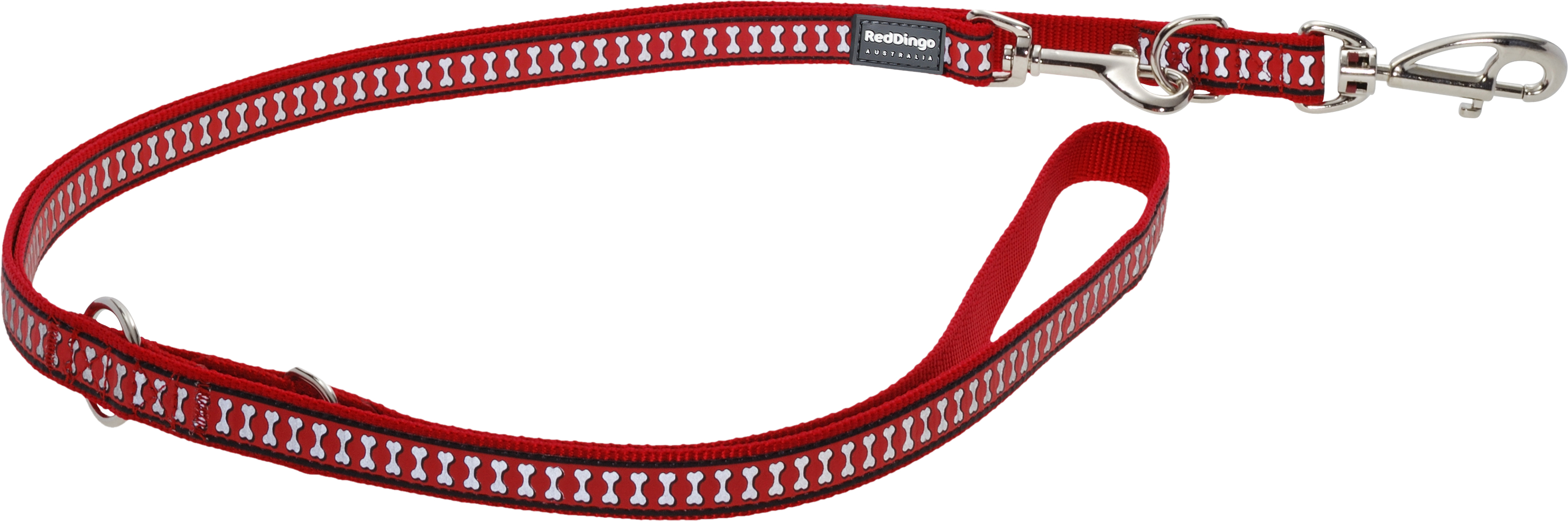 RedDingo Guinzaglio Reflective Bones Rosso, S:15mm/200cm