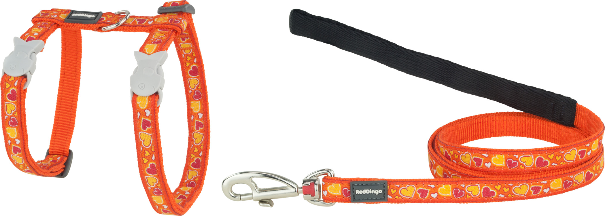 RedDingo Geschirr und Leine Breezy Love Orange - XS