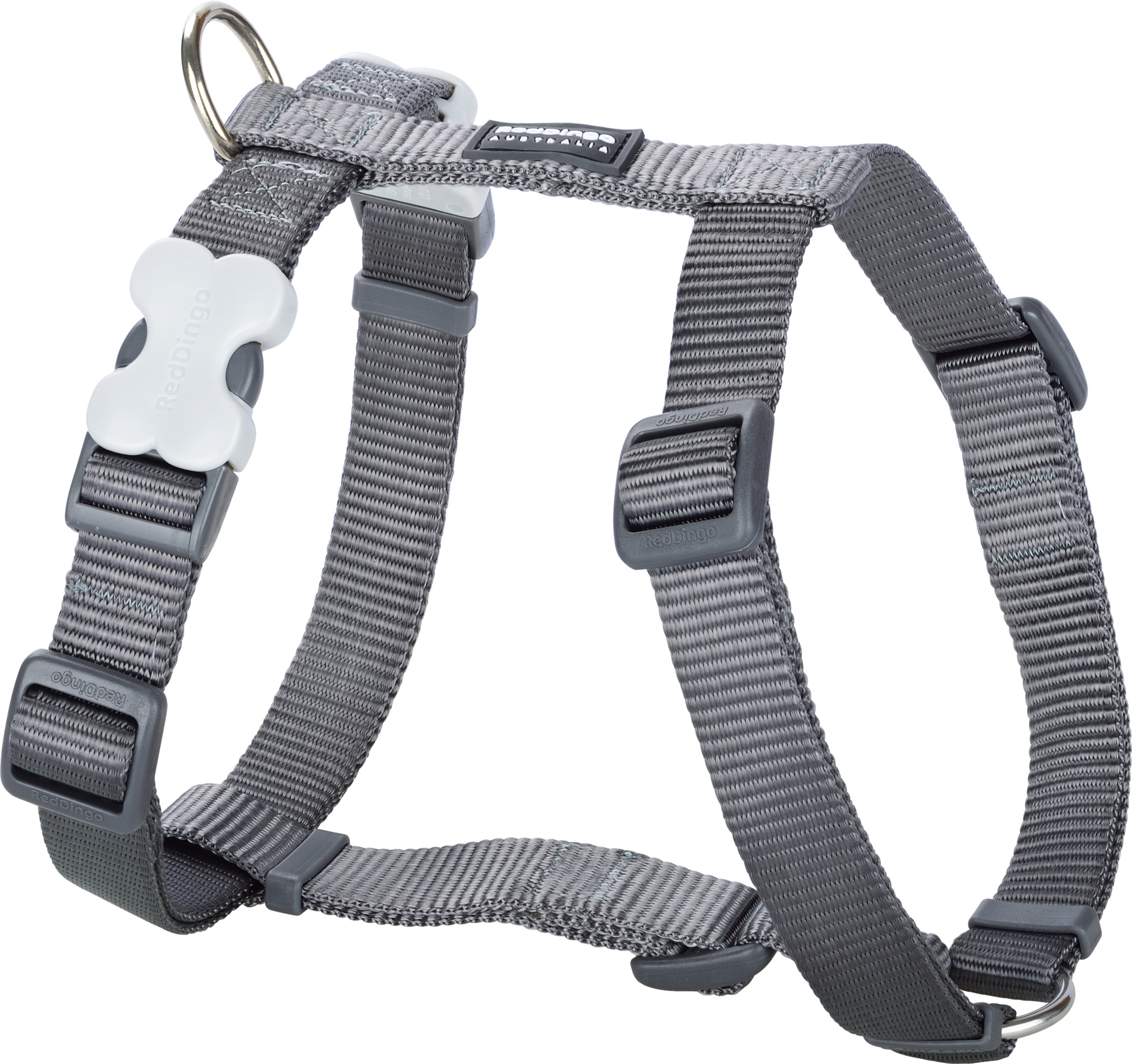 RedDingo harnais Plain Classic Gris, M: 20mm, cou 36-59cm, corps 45-66cm