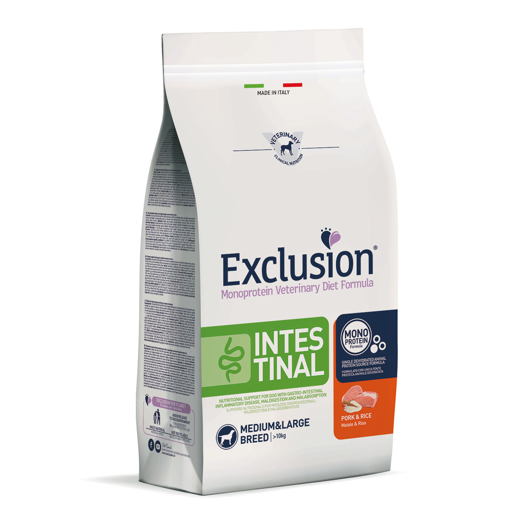 Exclusion Vet Intestinal Adult Medium & Large Pork & Rice, 12kg