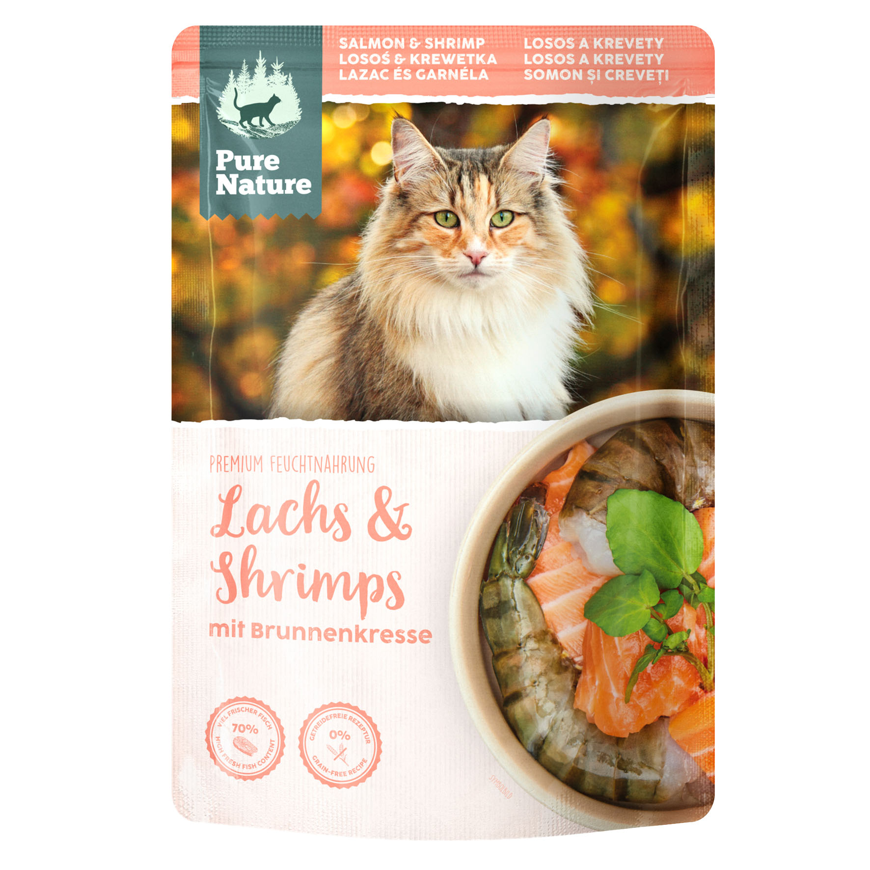 PureNature Saumon et Crevettes avec Cresson font, 80g
