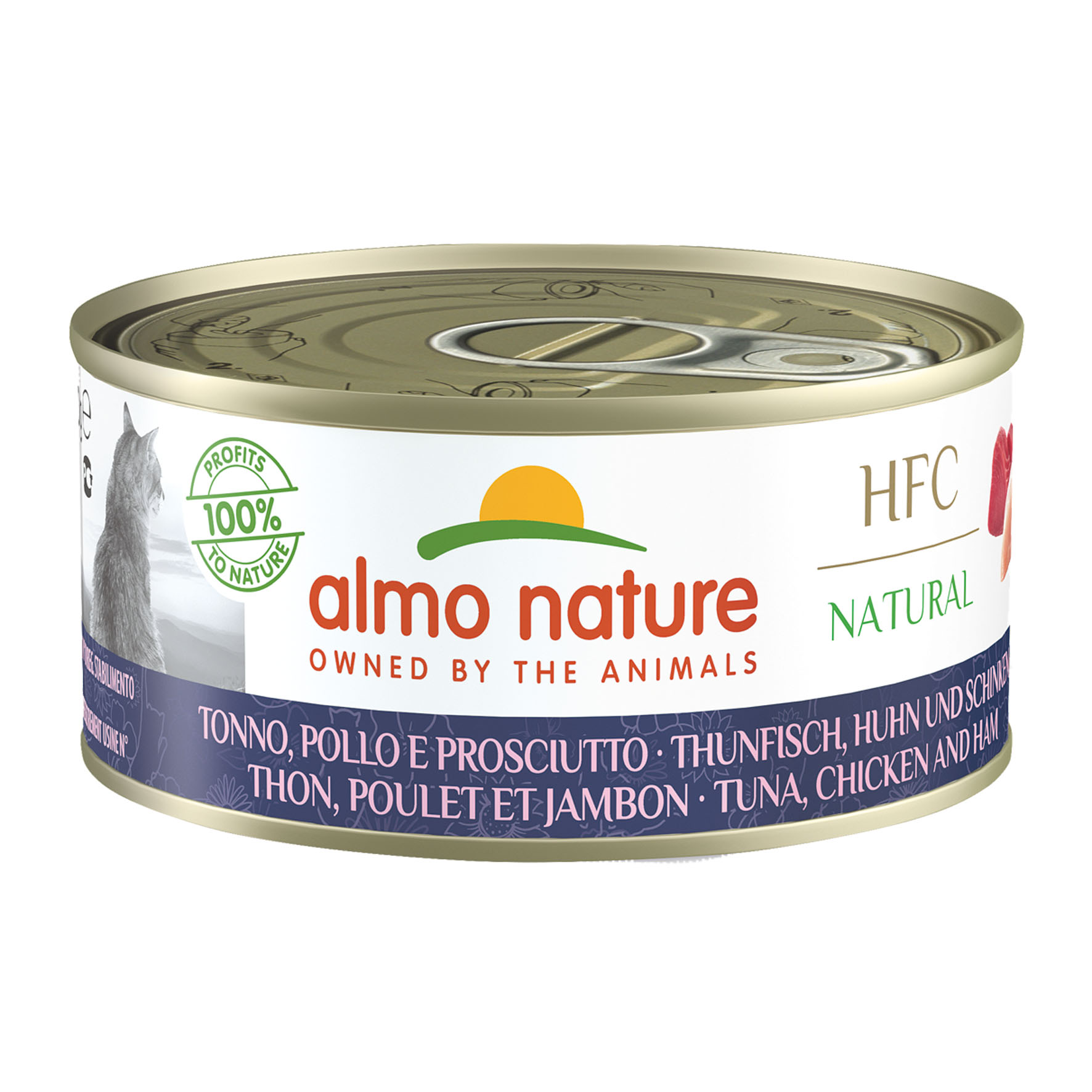 Almo HFC Natural – Thunfisch, Huhn und Schinken, 150g Almo HFC Natural – Thunfisch, Huhn und Schinken, 150g
