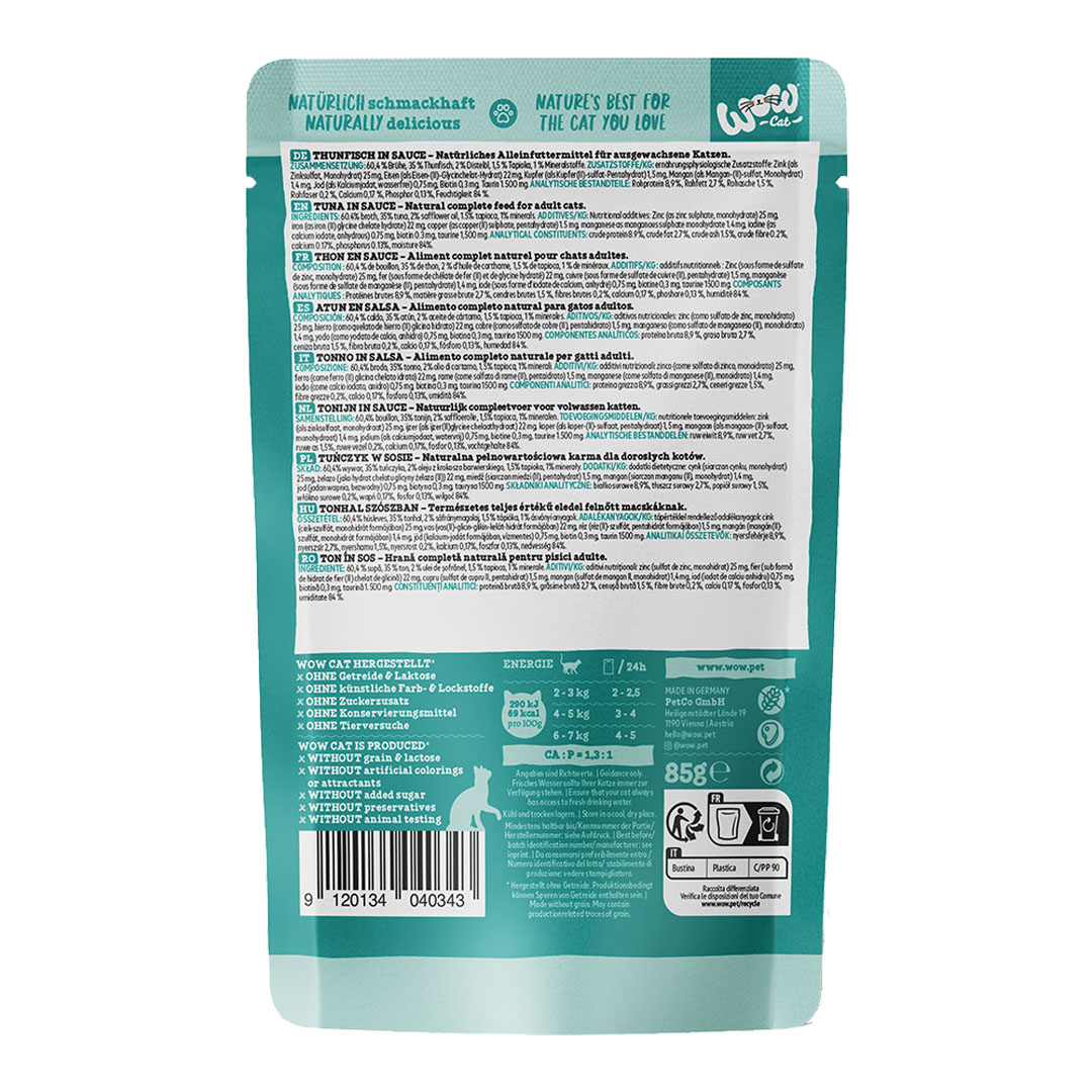 WOW CAT Thon en sauce, 85g