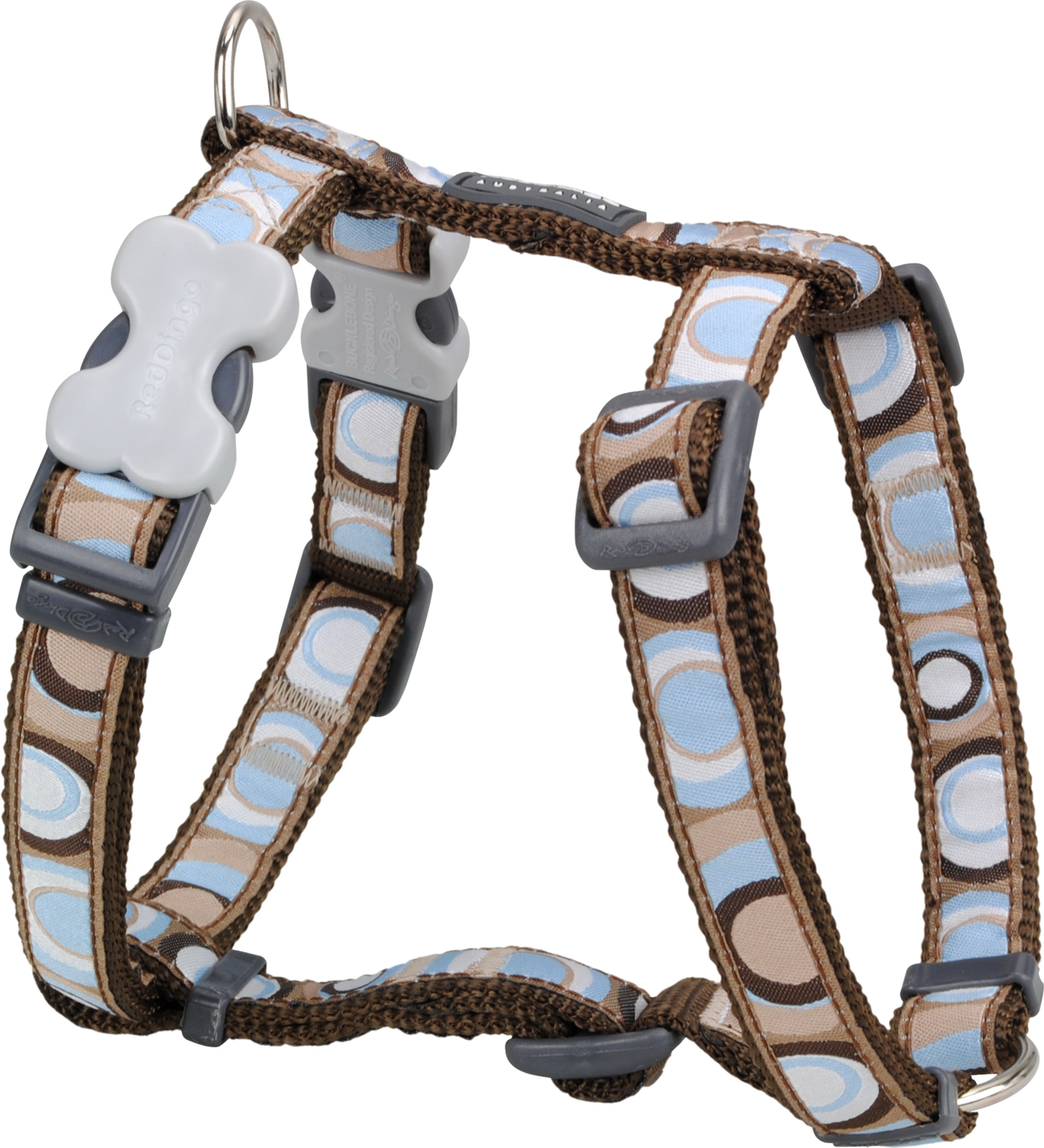 RedDingo harnais Design Circadelic Marron, S: 15mm, cou 30-48cm, corps 36-54cm