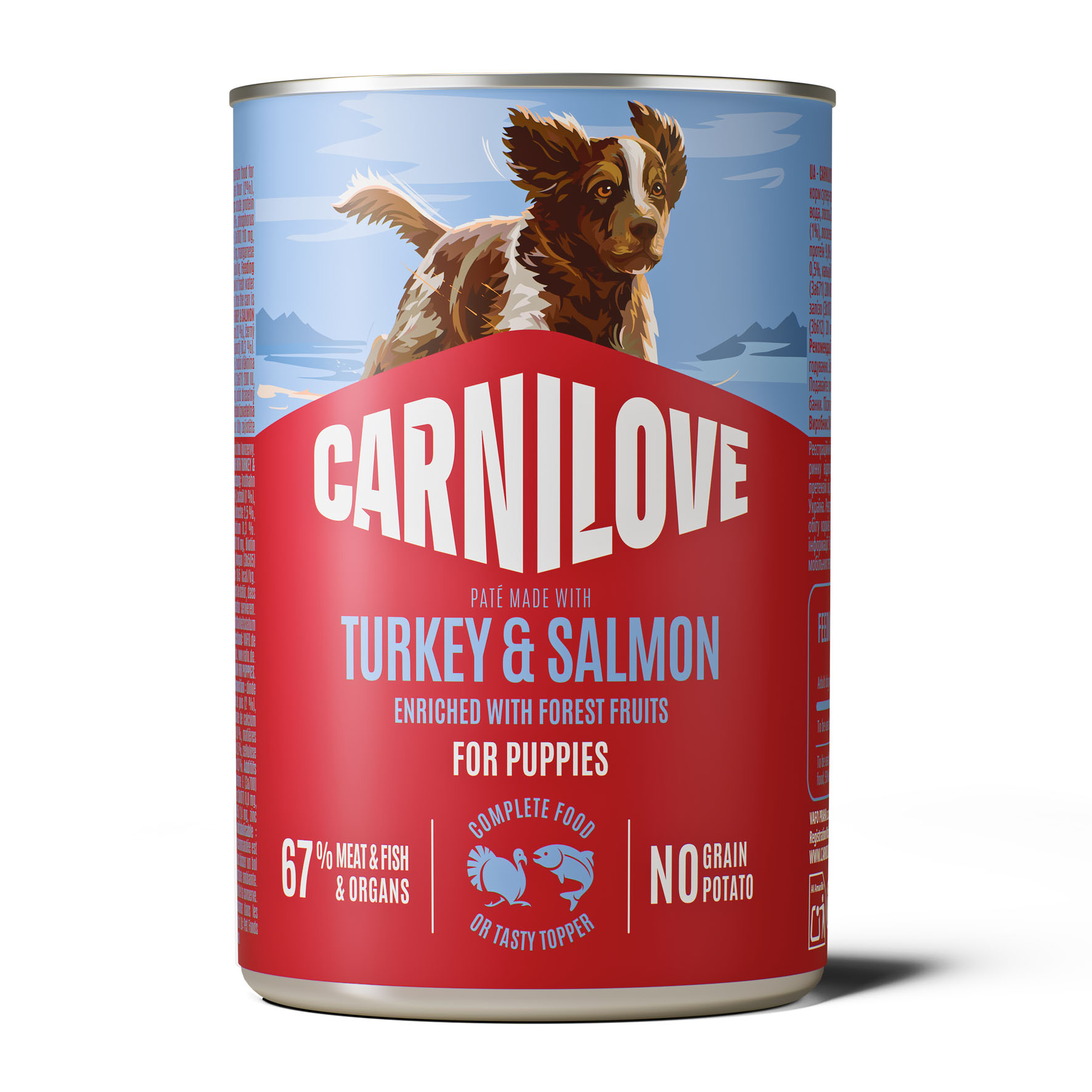 Carnilove Dog Paté Junior - Truthahn & Lachs, Nassfutter für junge Hunde, 400g