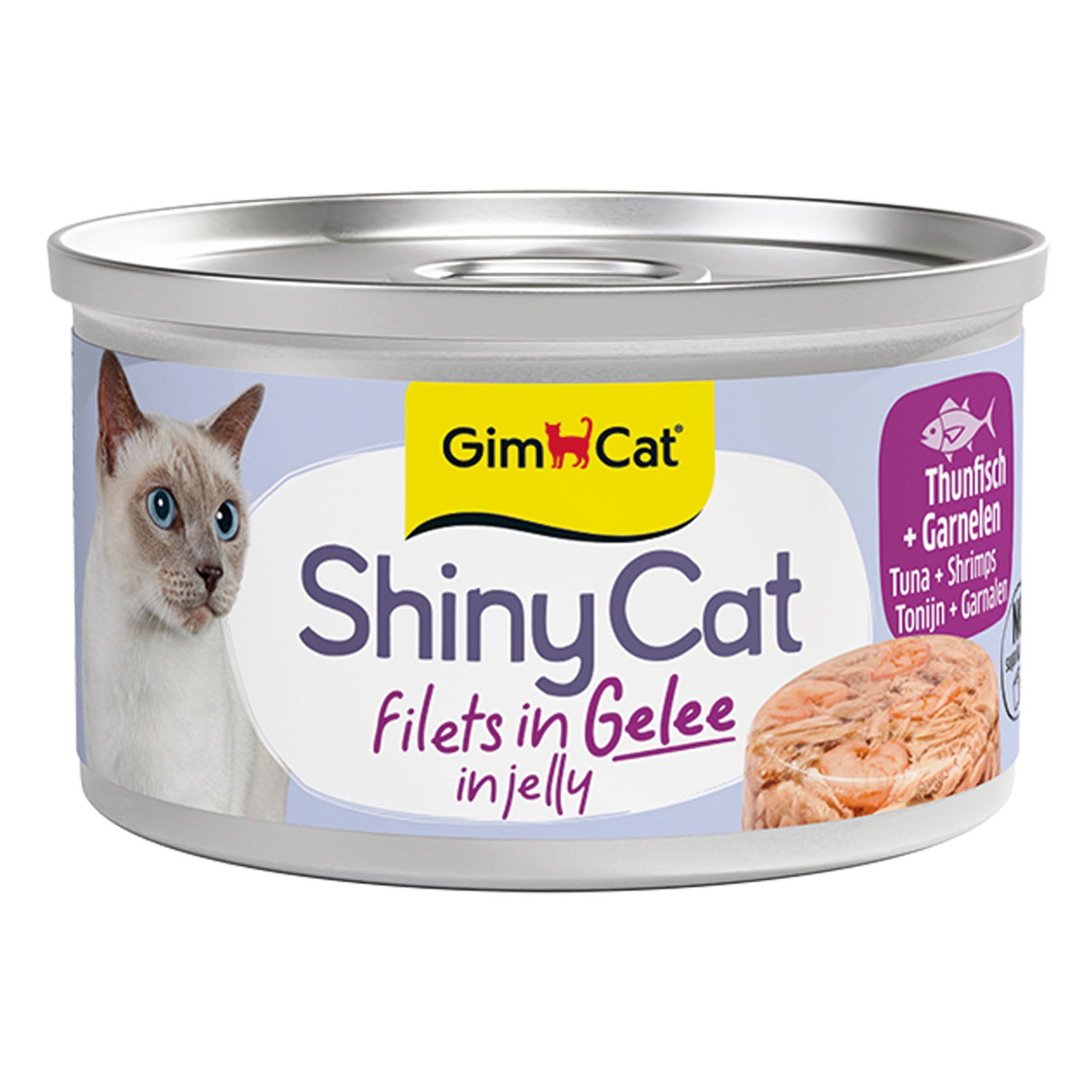 GimCat ShinyCat Thon aux crevettes en gelée, 70 g