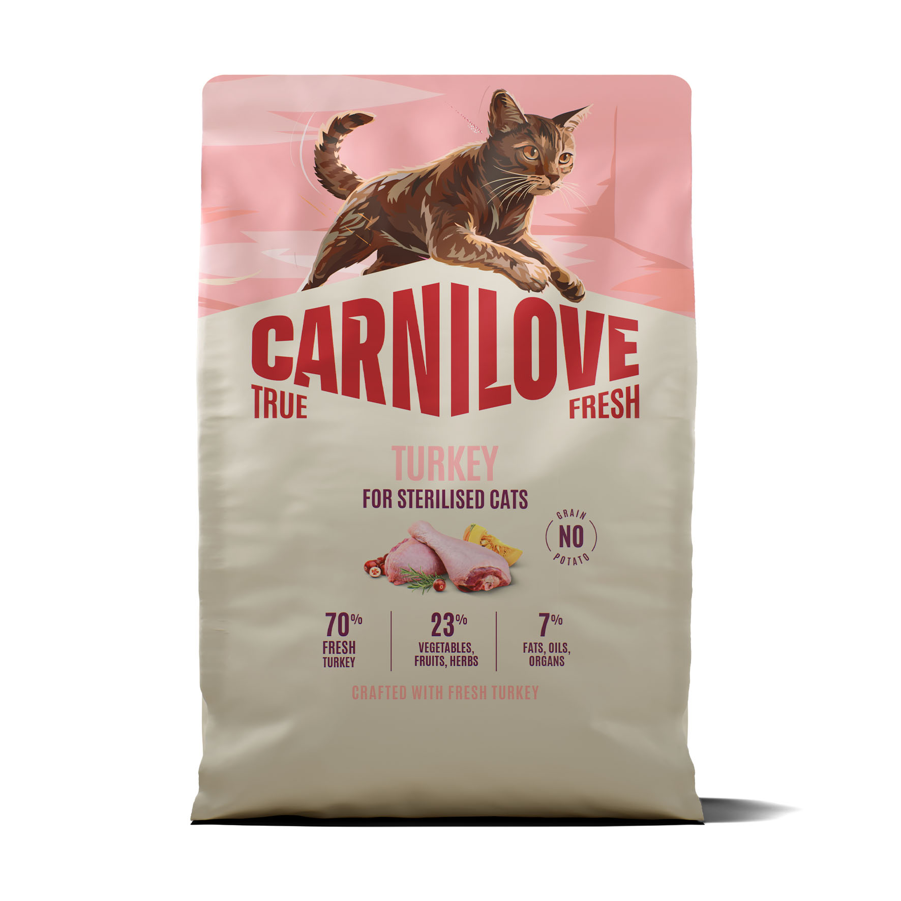 Carnilove Cat True Fresh Adult Sterilised – Truthahn, Trockenfutter für sterilisierte Katzen