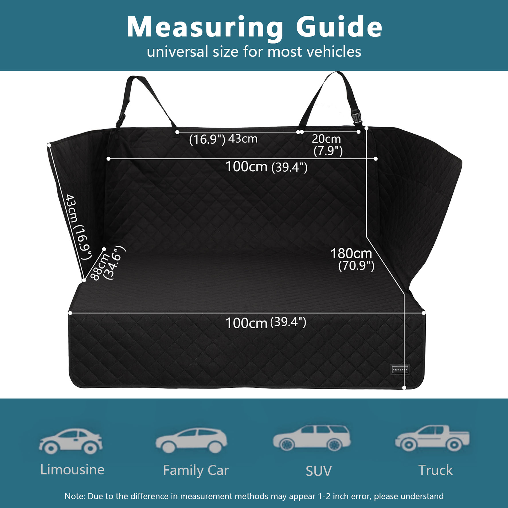 Petsfit couverture de protection du coffre Lucky 100x186cm