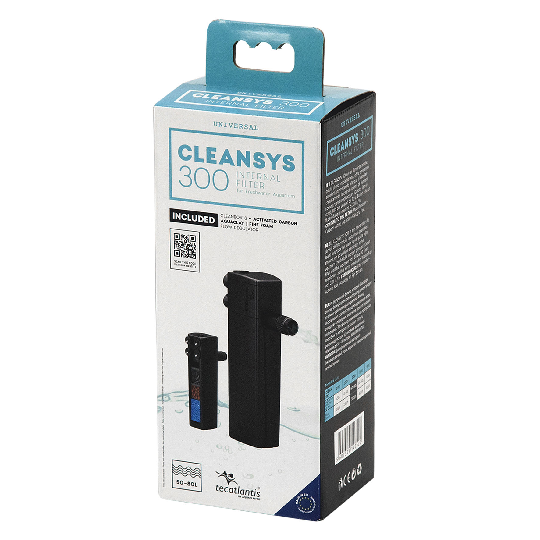Aquatlantis Innenfilter Cleansys 300, 310l/h, 3.6x5.6x14.5cm