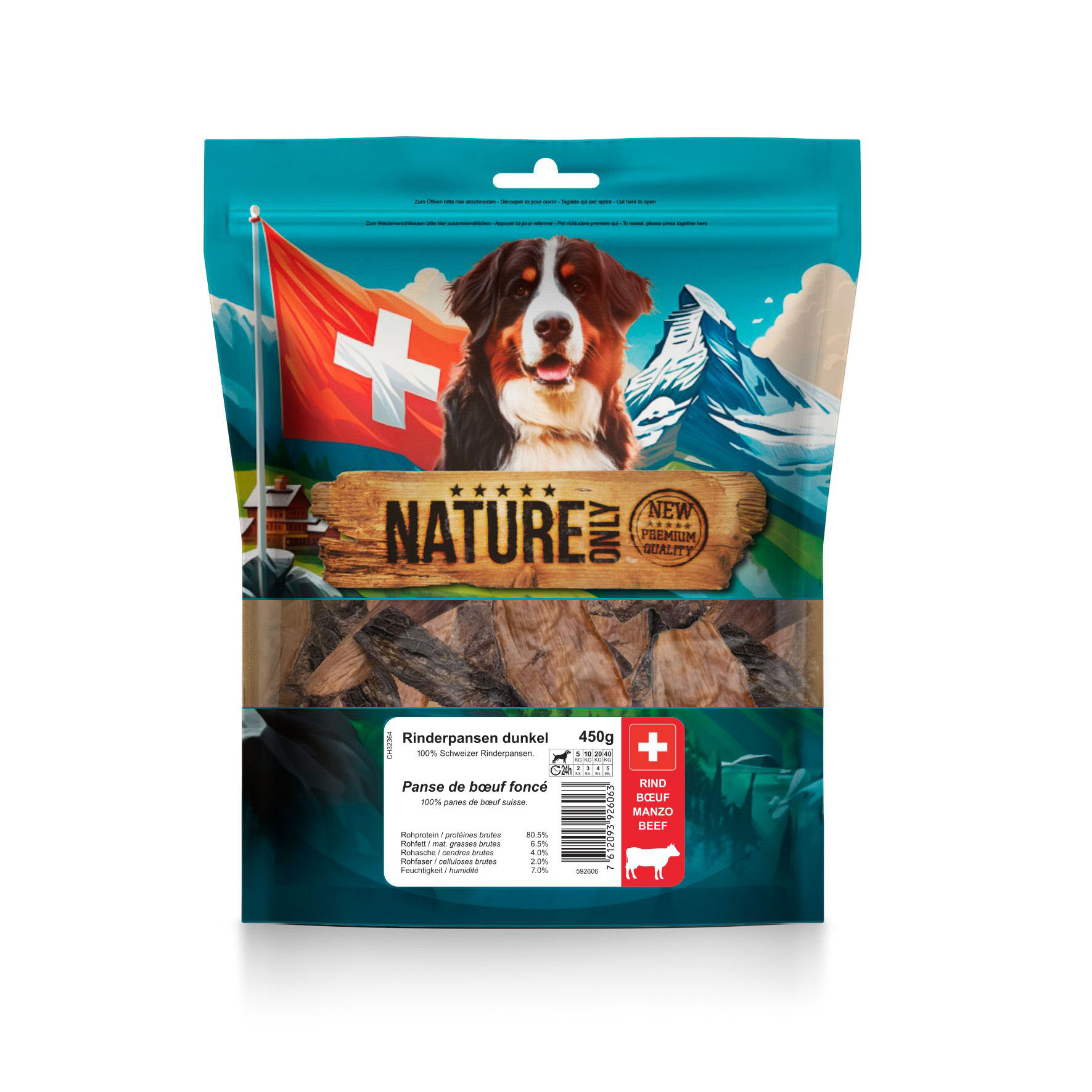 NatureOnly Rinderpansen dunkel, 450g