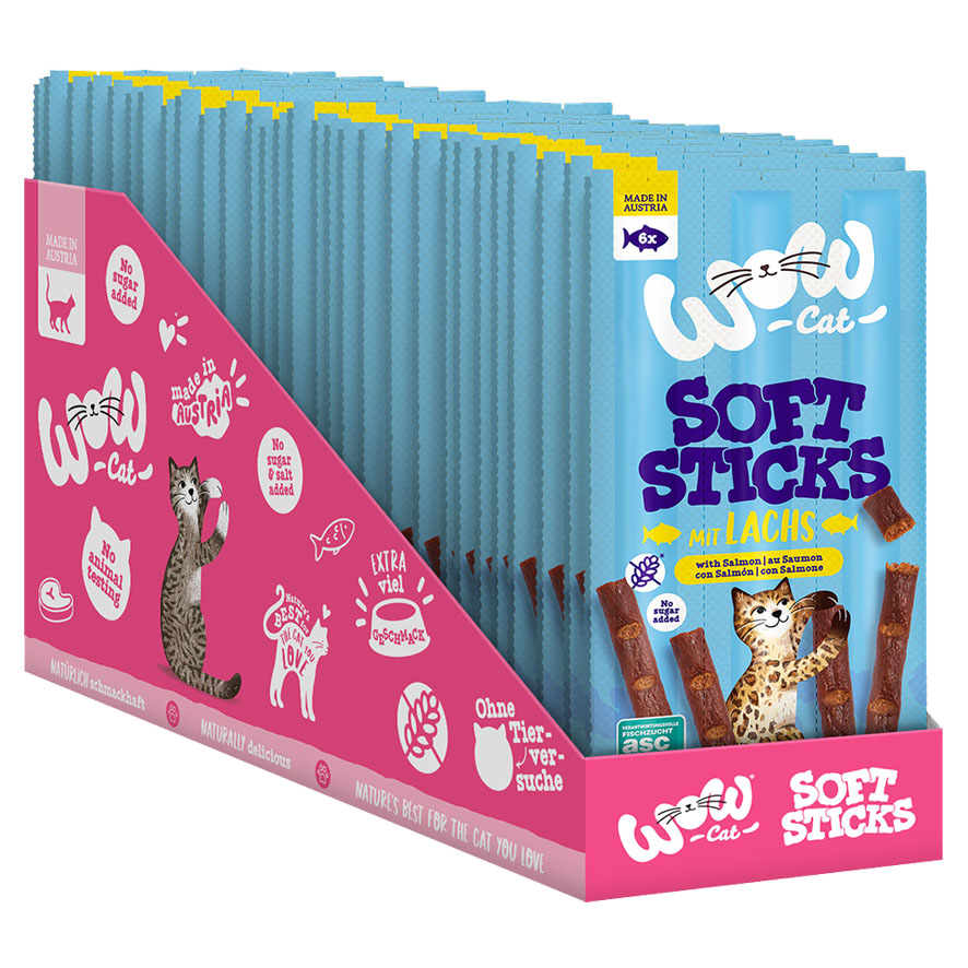 WOW CAT Soft Sticks mit Lachs, 6x5g