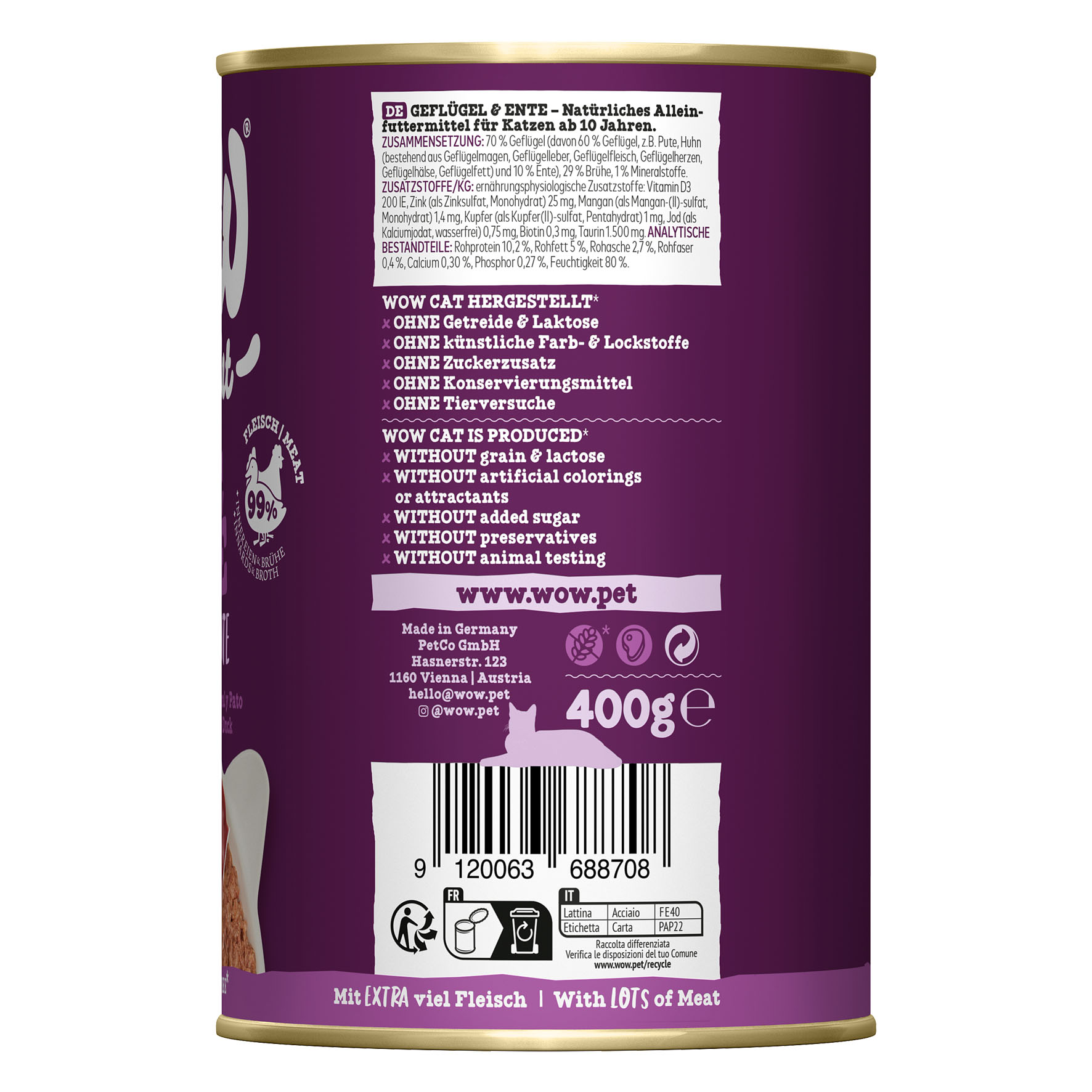 WOW Senior Geflügel & Ente, 400g