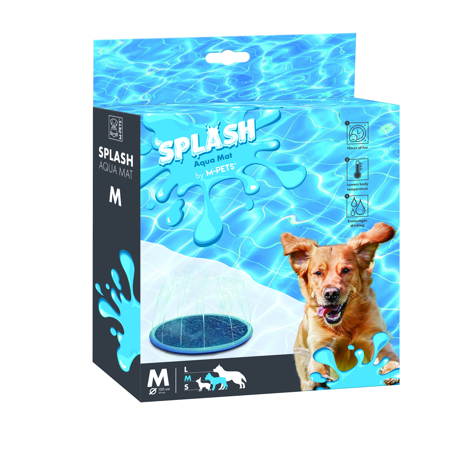 M-Pets Wassermatte SPLASH, Ø=150cm, blau
