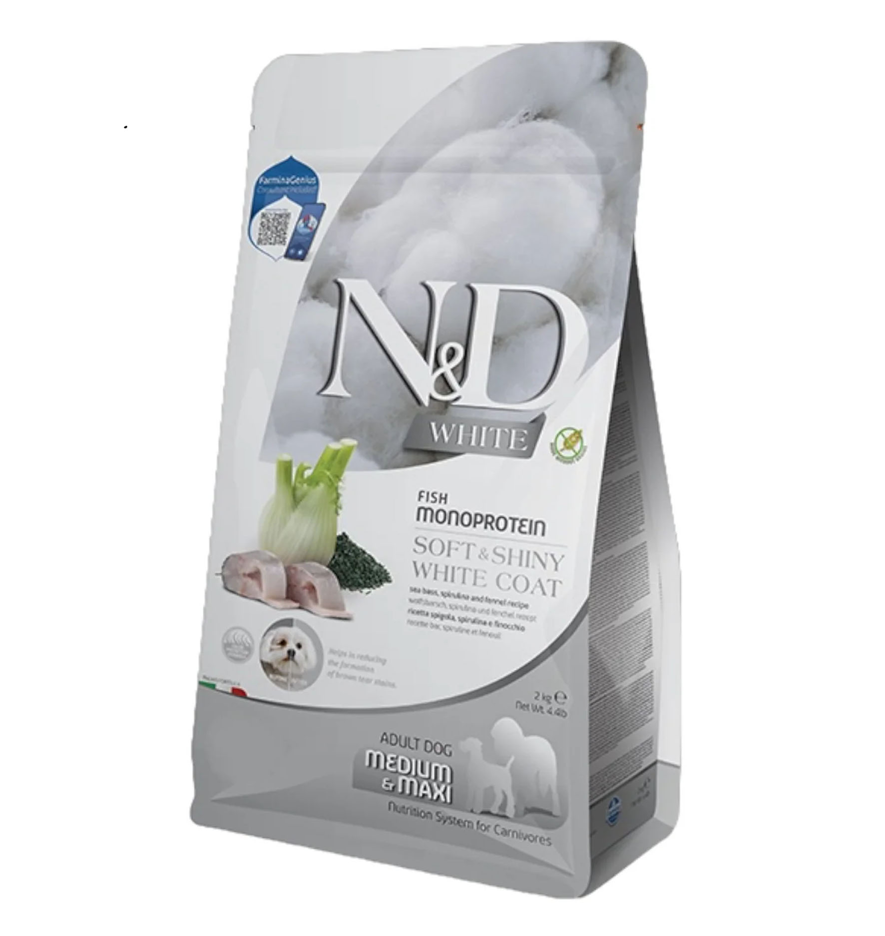 Farmina Dog N&D White – Adult Medium/Maxi – Wolfsbarsch & Fenchel, 7kg