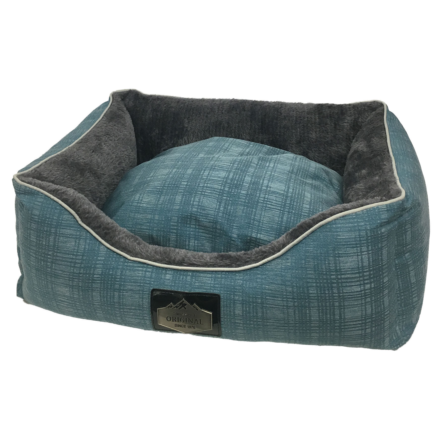 swisspet Hunde- & Katzenbett Joy, petrol-quadratisch M=60x50x18cm