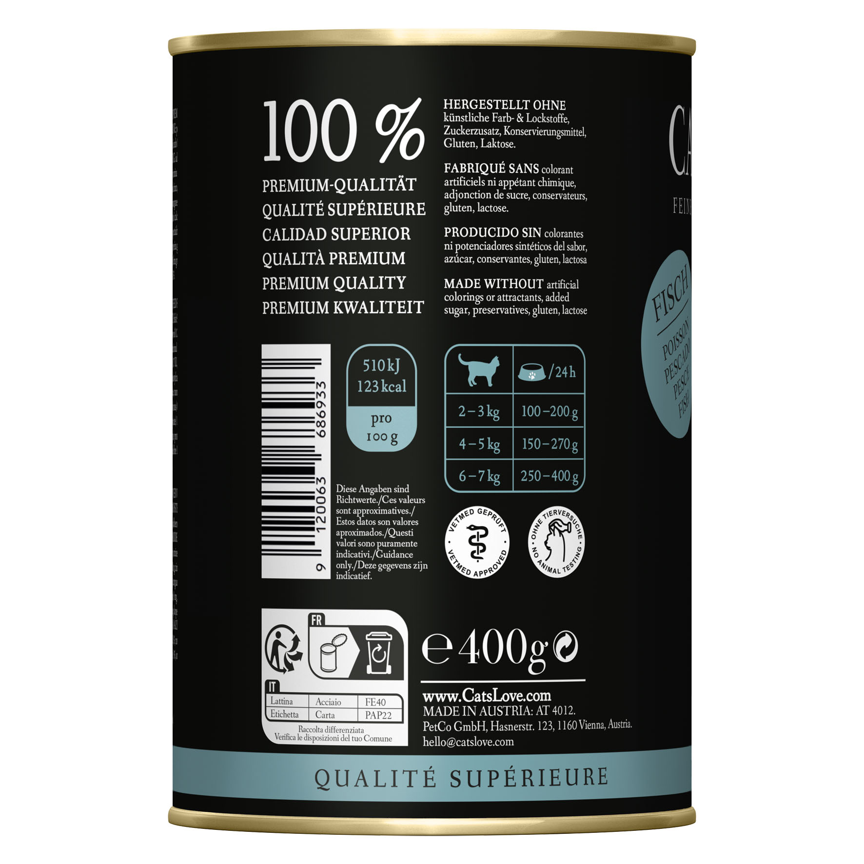 Cat‘s Love, Adult, Fisch pur, 400g