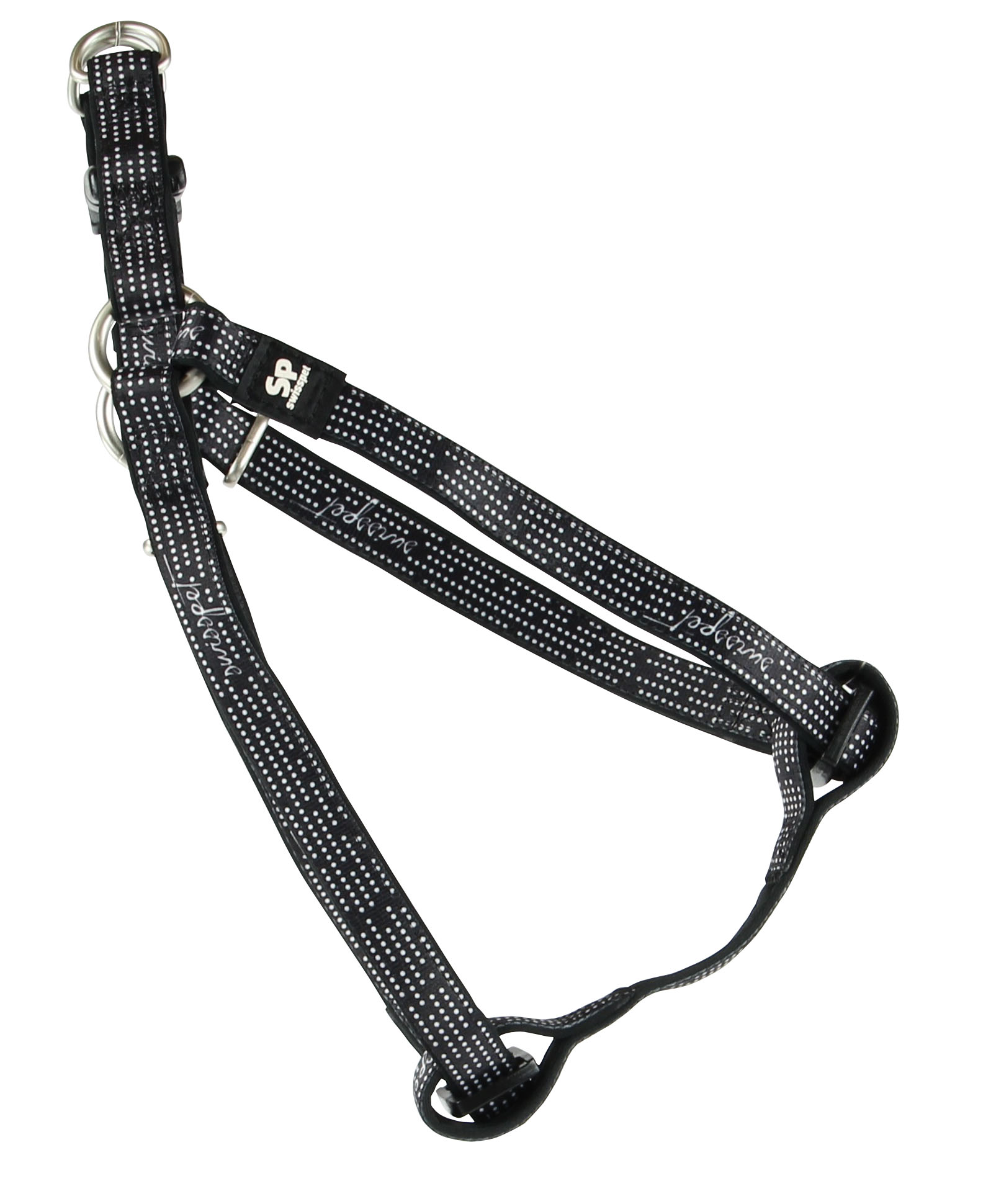 TrendLine Geschirr Glamour, schwarz/weiss, 20mm/46-75cm