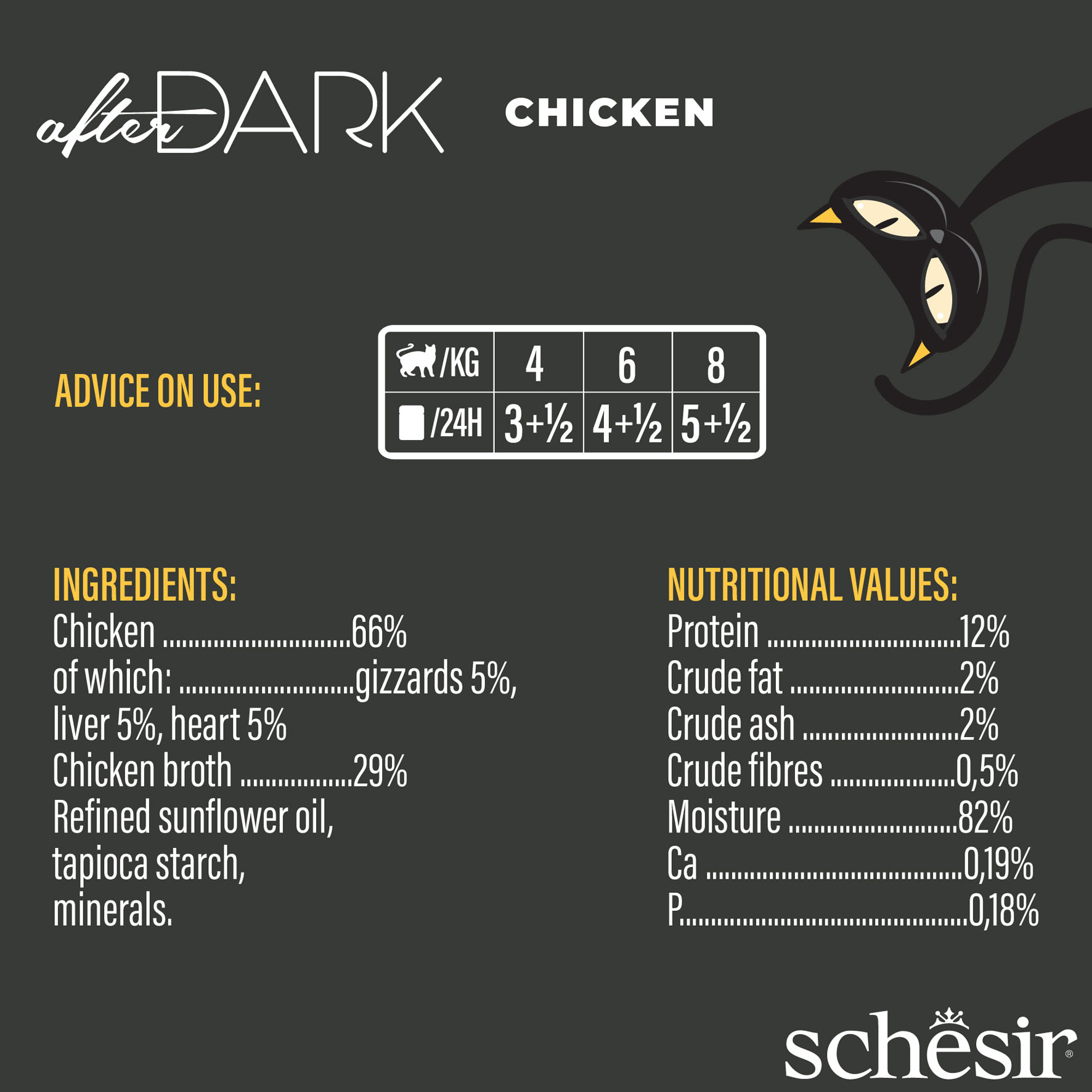 Schesir After Dark Wholefood poulet, 80g