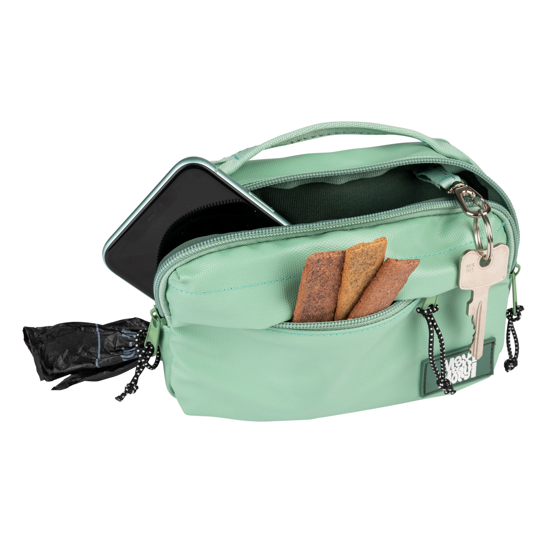 Max&Moll sac pour chien Matrix 2.0 jade, L:18cm H:12cm L:6cm, sangle:140cm