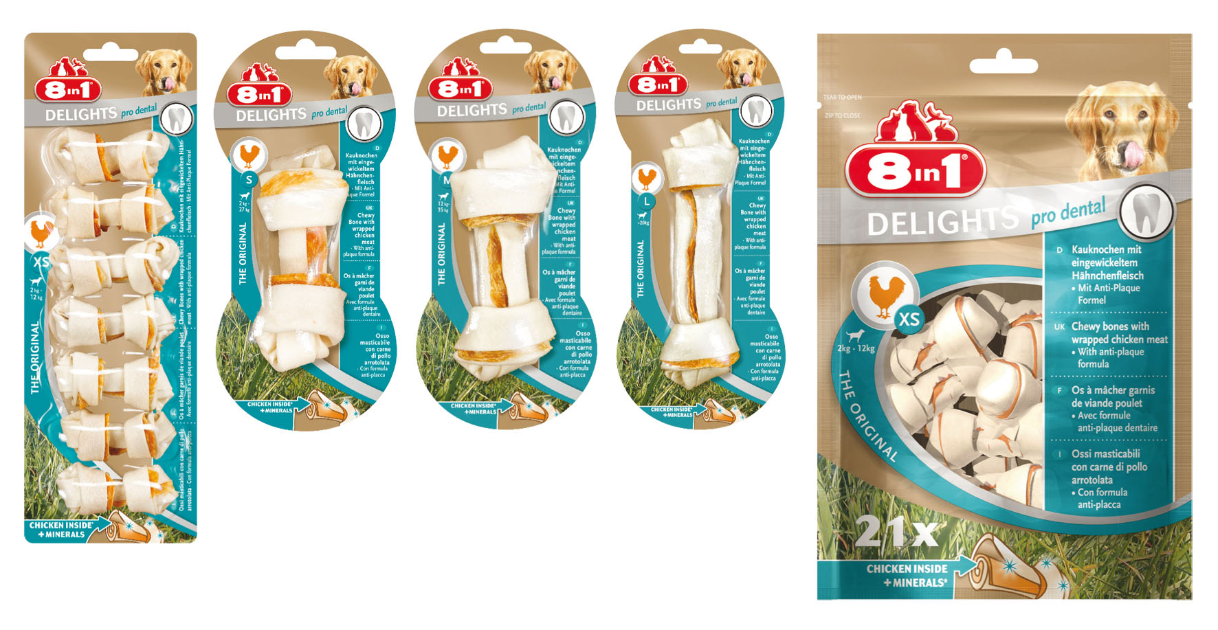 8in1 Delights Pro Dental Kauknochen