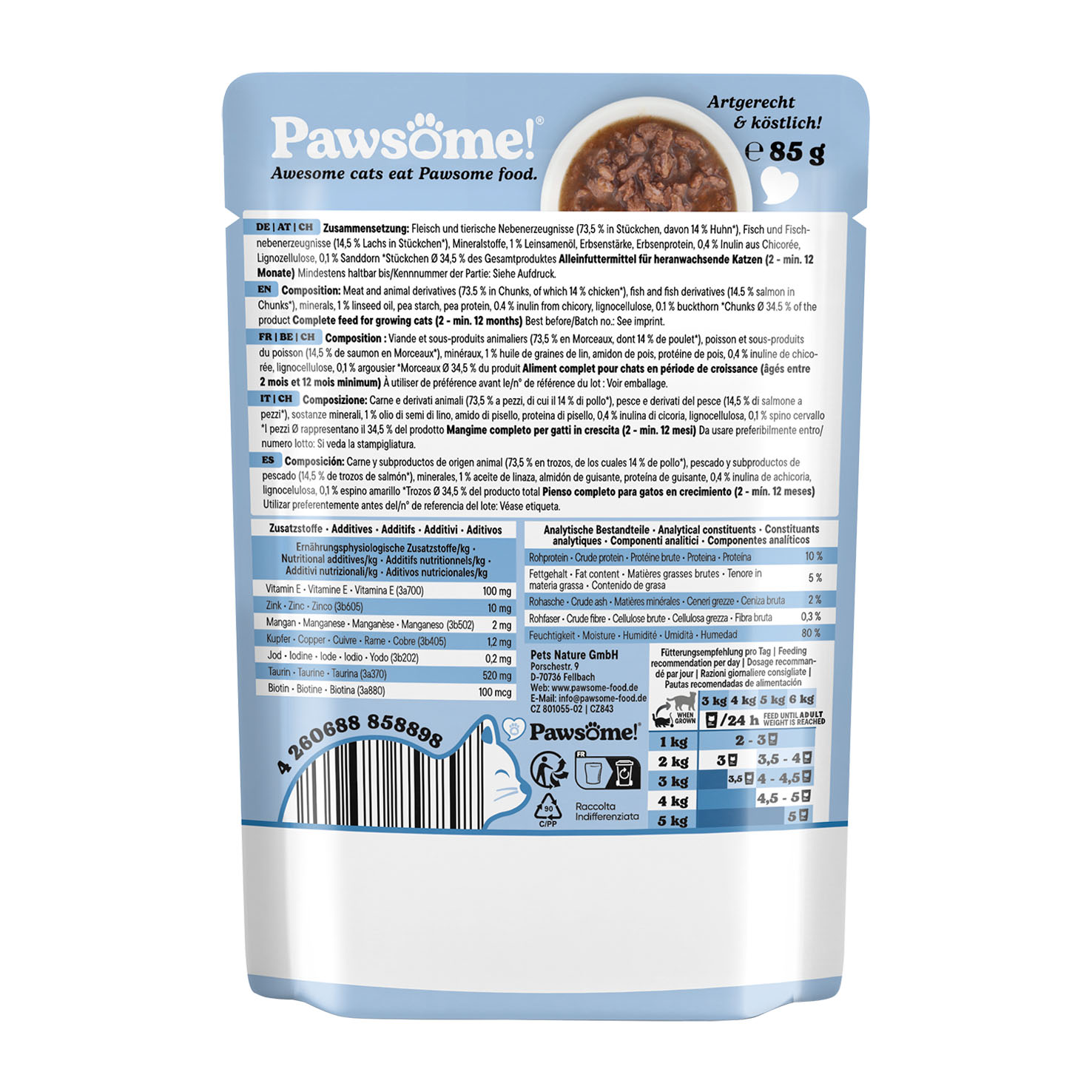 Pawsome Kitten Salmone 85g