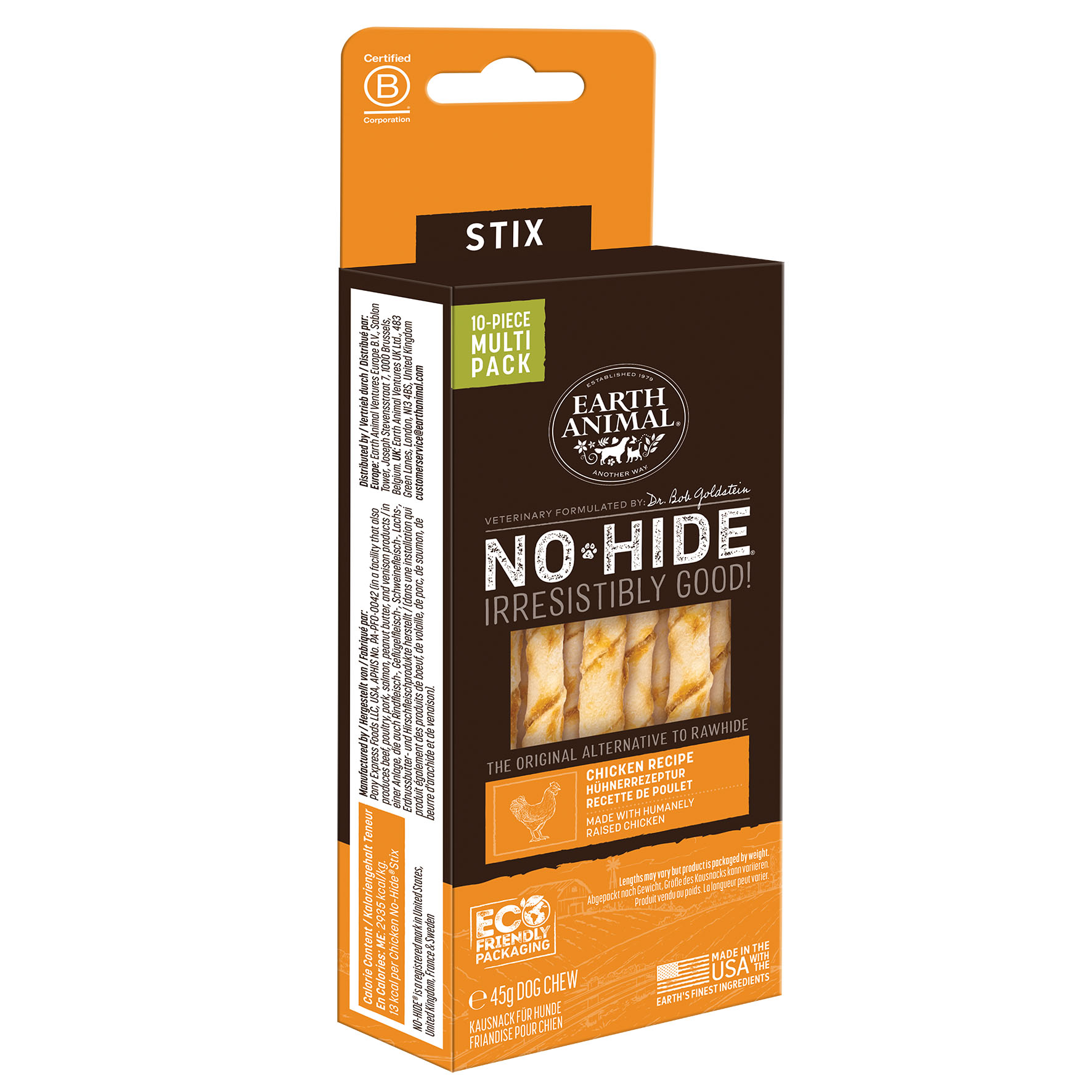 No-Hide Poulet Chew, STIX, 10pcs, 18.5cm