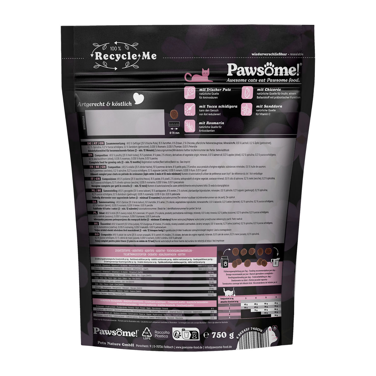Pawsome! Fresh & Dry Junior Pute 750g