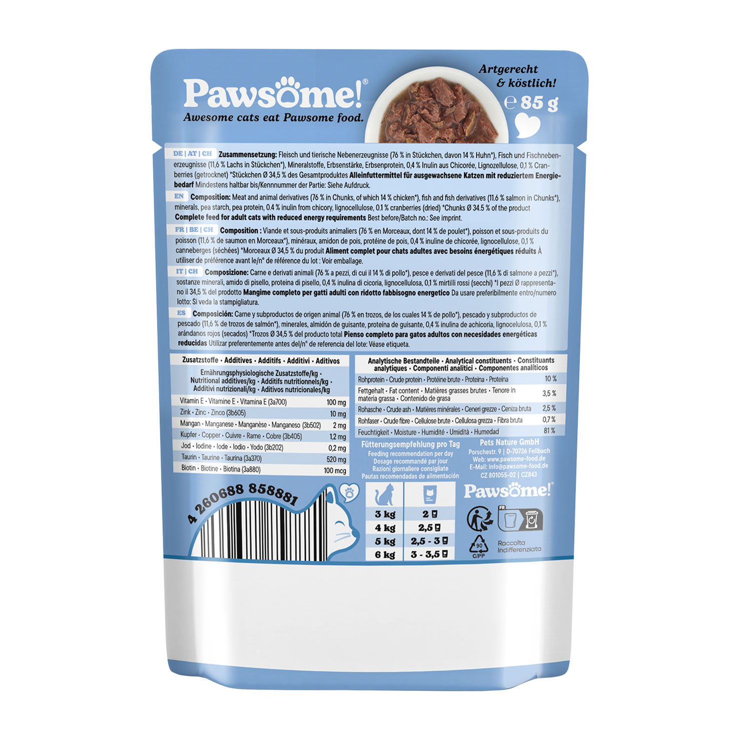 Pawsome Adult light Lachs 85g