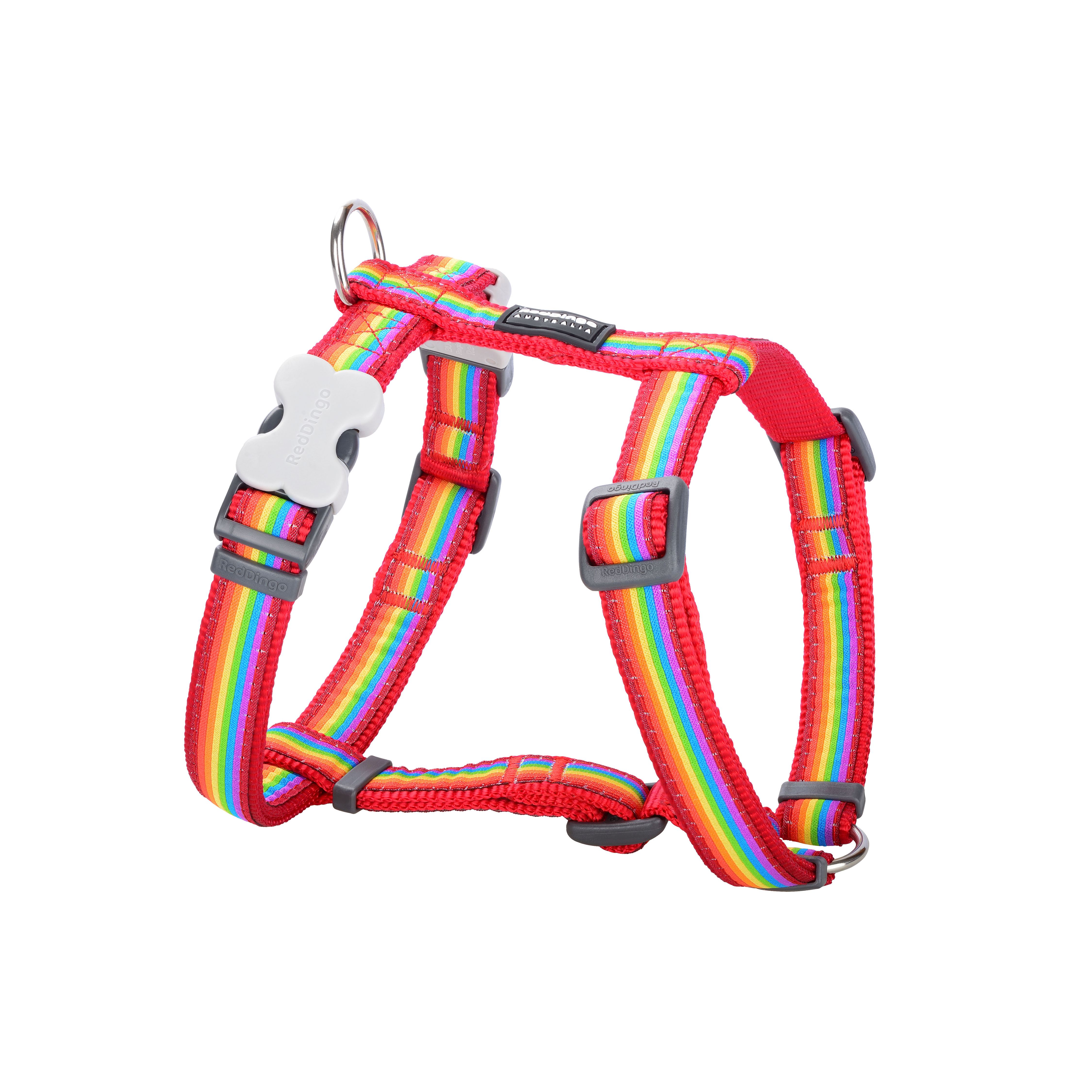 RedDingo Harnais pour chien Rainbow, rouge, XS: 12mm, manche 25-39cm, corps 30-44cm