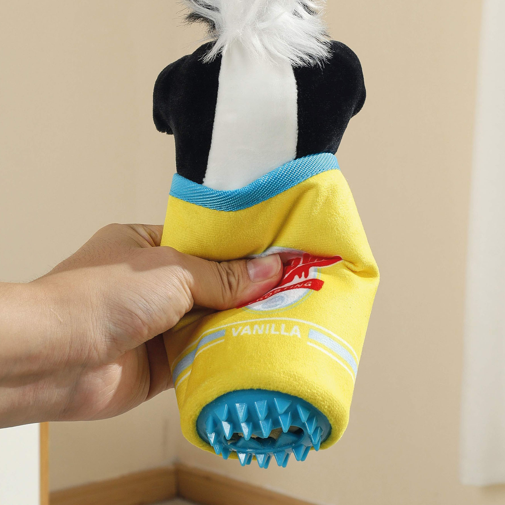 M-Pets Hundespielzeug Fran, Gelb & Blau, 10,5 x 7 x 22 cm