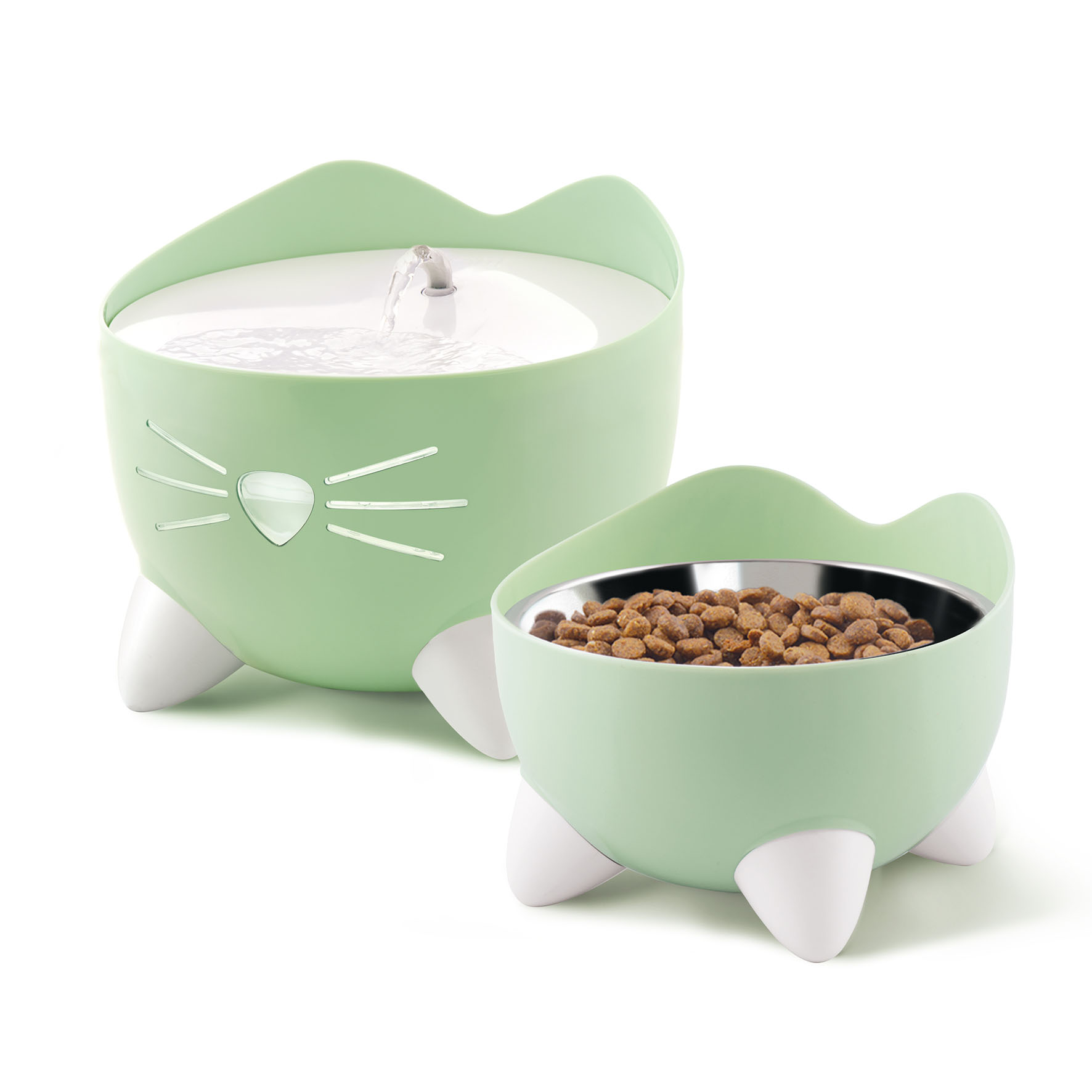 Catit Pixi Combo Pack Trinkbrunnen & Futternapf, grün