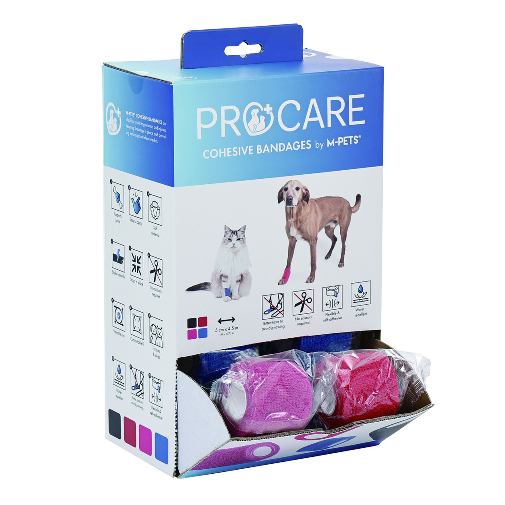 M-Pets Hunde- & Katzenverband-Set mit 30 Rollen, Multifarben